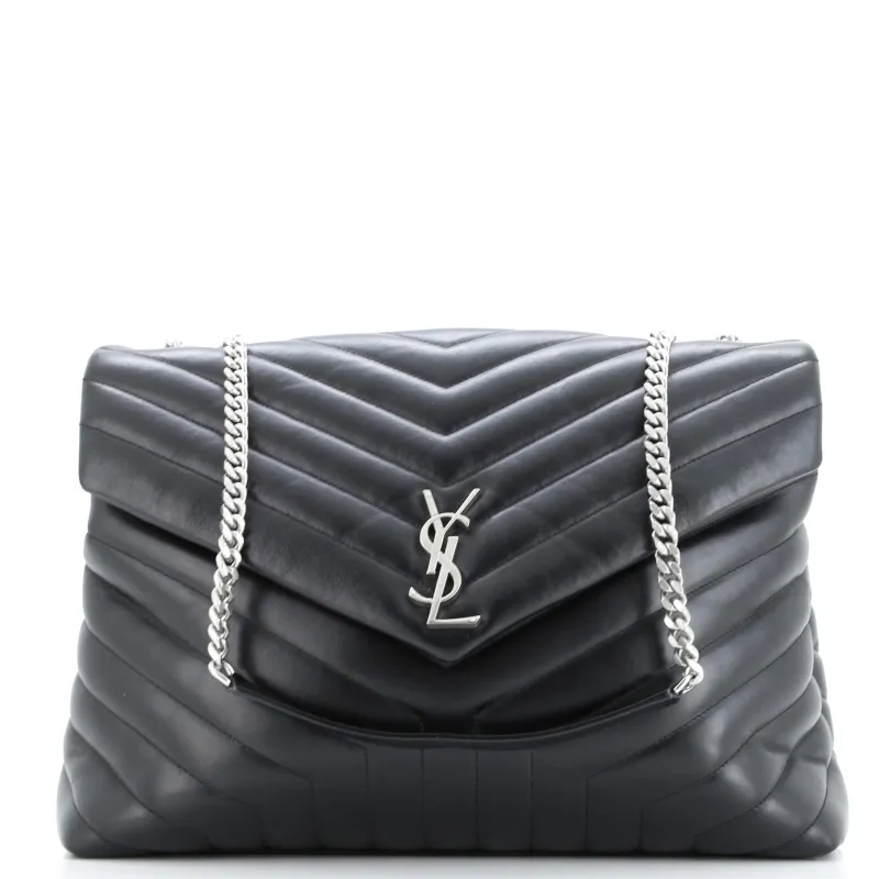 Pre-Loved Saint Laurent Loulou Shoulder Bag Matelasse Chevron Leather Large sold by Zulily