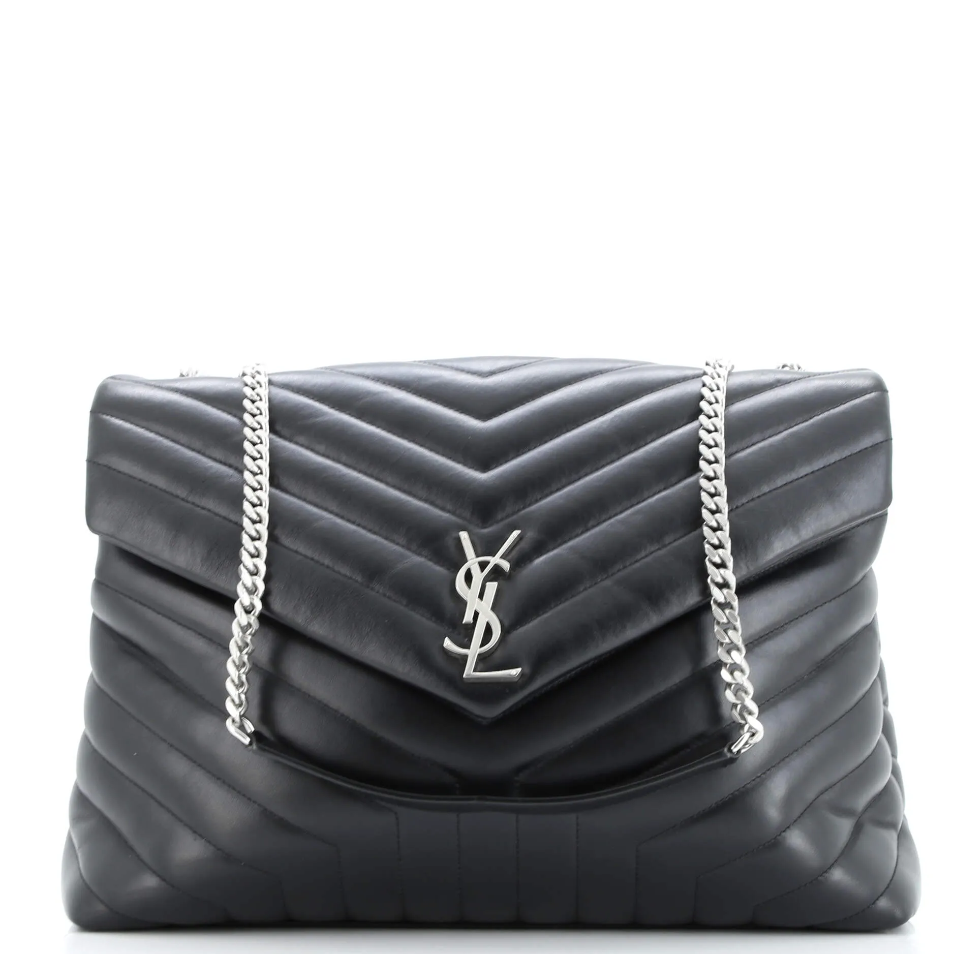 Pre-Loved Saint Laurent Loulou Shoulder Bag Matelasse Chevron Leather Large sold by Zulily