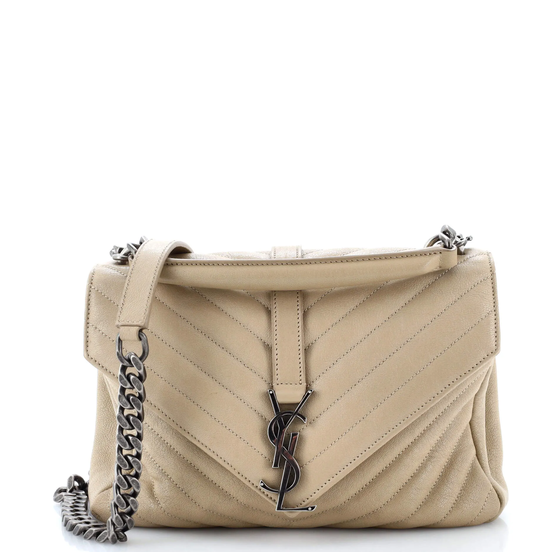 Pre-Loved Saint Laurent Classic Monogram College Bag Matelasse Chevron Leather Medium sold by Zulily