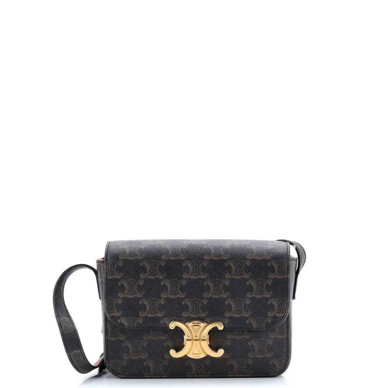 Pre-Loved Celine Triomphe Shoulder Bag Triomphe Coated Canvas Nano sold by Zulily