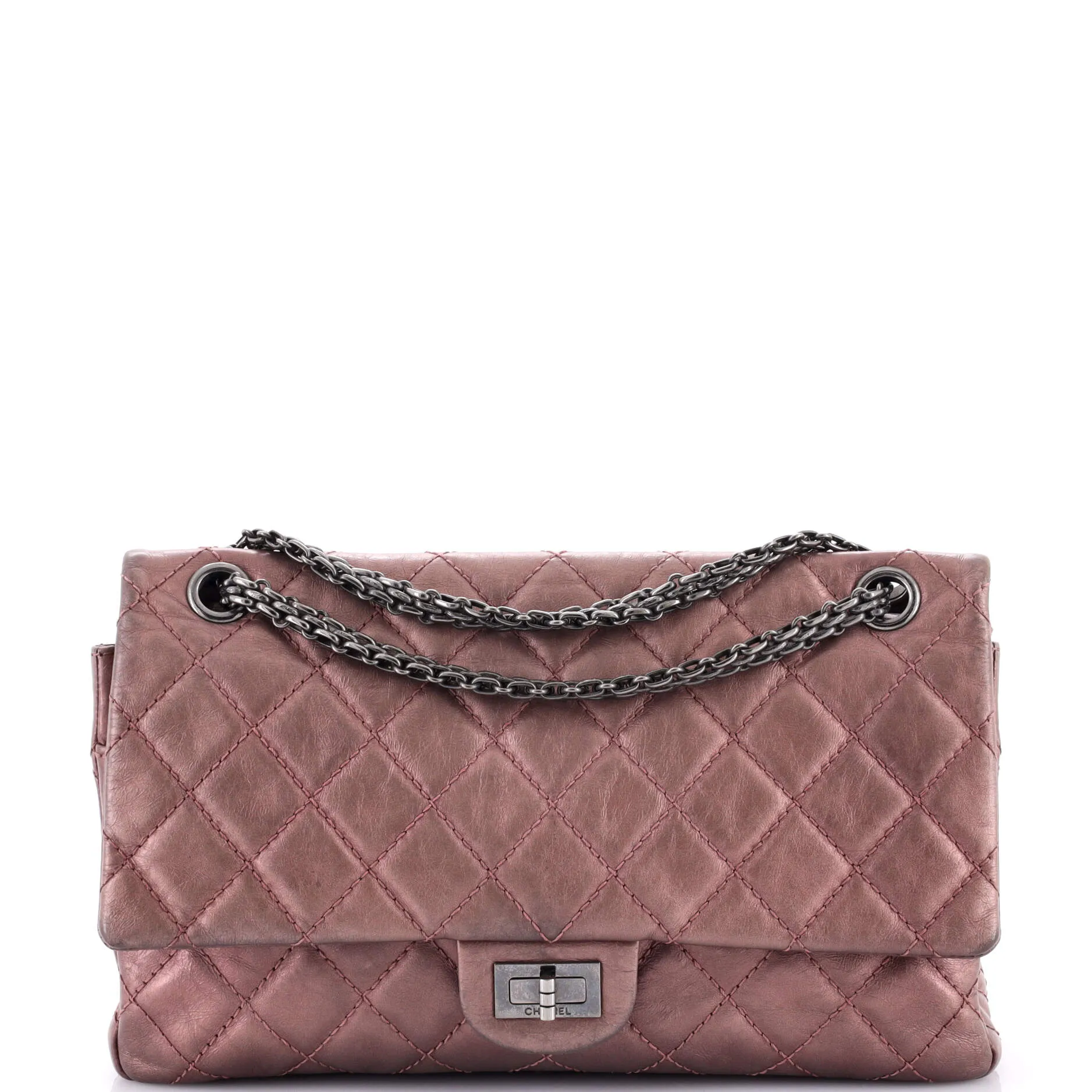 Pre-Loved Chanel Reissue 2.55 Flap Bag Quilted Metallic Aged Calfskin 226 sold by Zulily