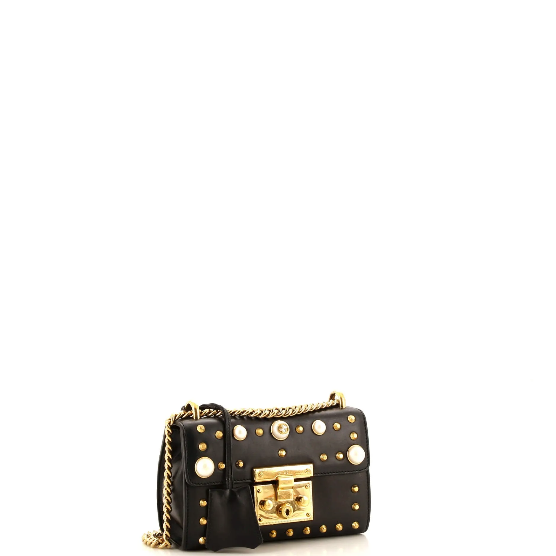 Pre-Loved Gucci Pearly Padlock Shoulder Bag Studded Leather Small sold by Zulily product image thumbnail 2