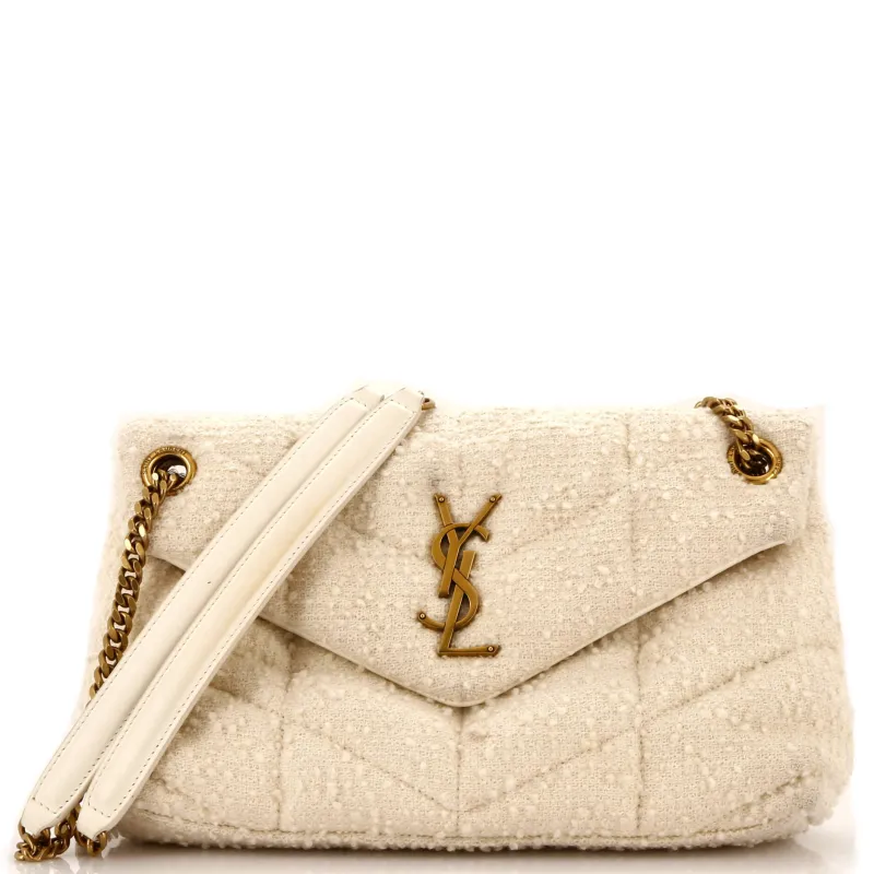 Pre-Loved Saint Laurent Loulou Puffer Shoulder Bag Quilted Tweed Small sold by Zulily
