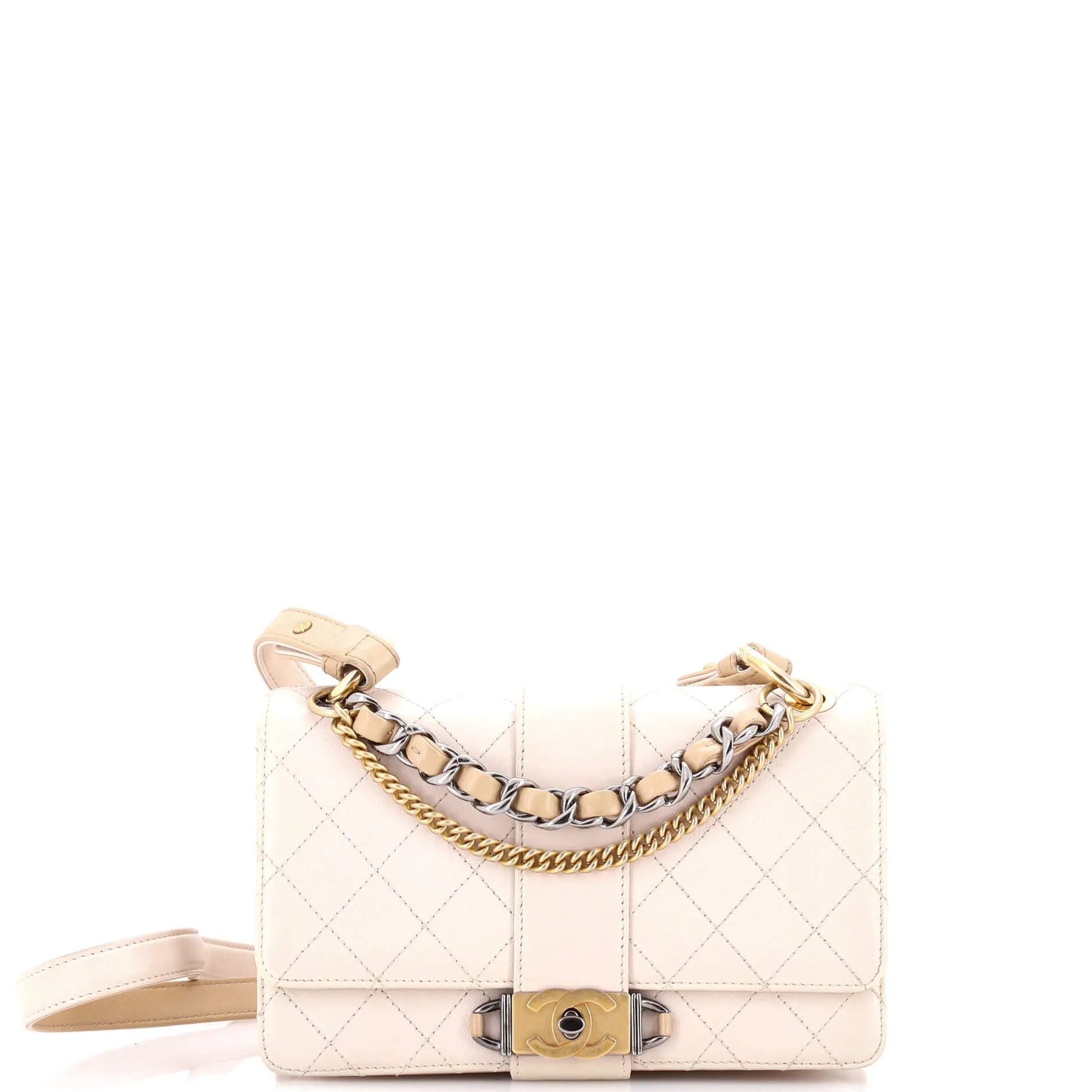 Pre-Loved Chanel CC Chain Flap Shoulder Bag Quilted Calfskin Small sold by Zulily