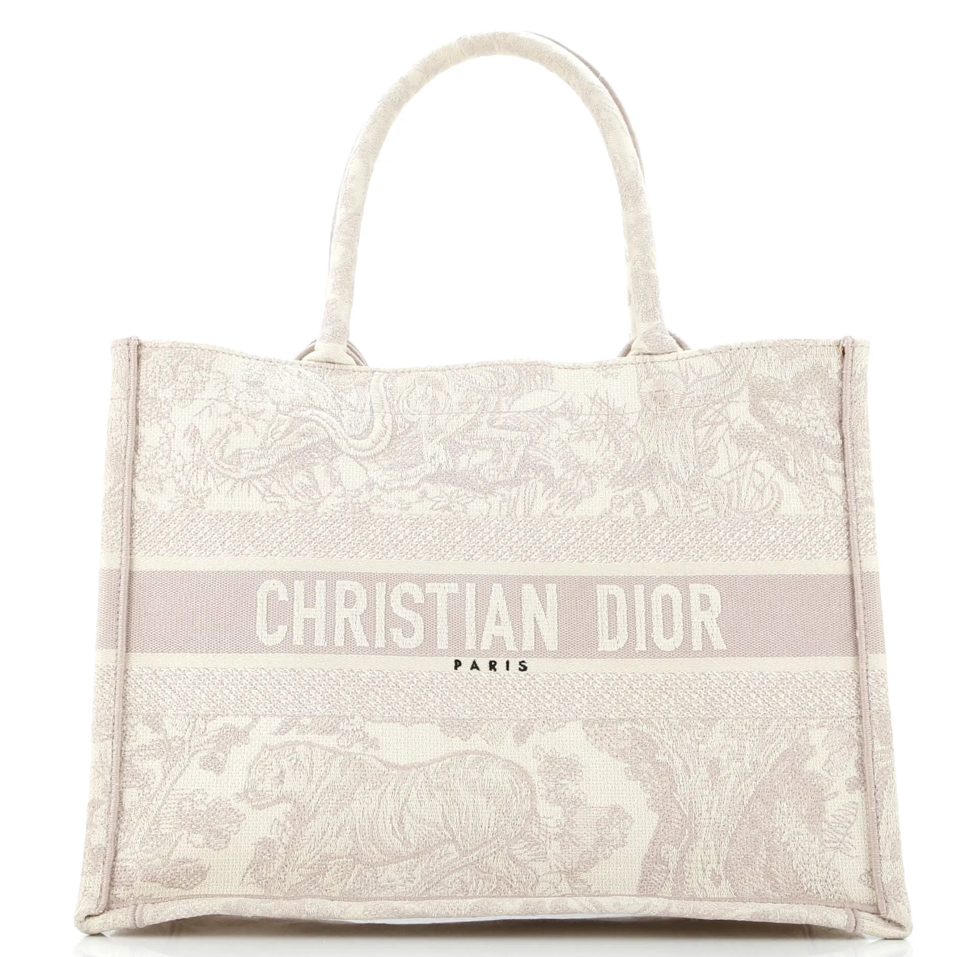 Pre-Loved Christian Dior Book Tote Embroidered Canvas Medium sold by Zulily