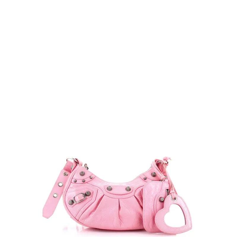 Pre-Loved Balenciaga Le Cagole Giant Studs Shoulder Bag Leather XS sold by Zulily