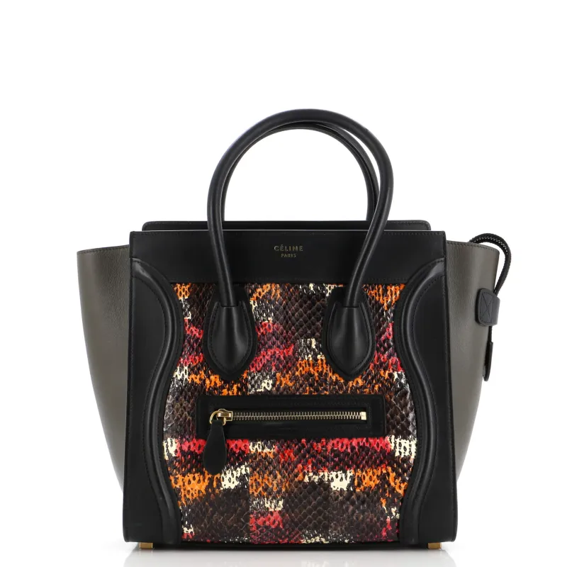 Pre-Loved Celine Luggage Bag Python and Leather Micro sold by Zulily