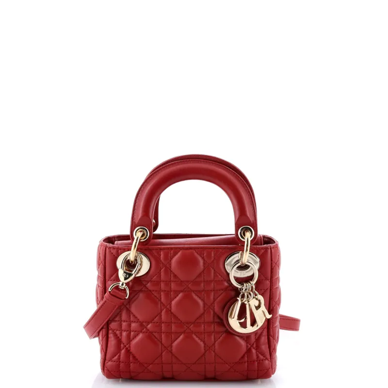 Pre-Loved Christian Dior Lady Dior Bag Cannage Quilt Lambskin Mini sold by Zulily