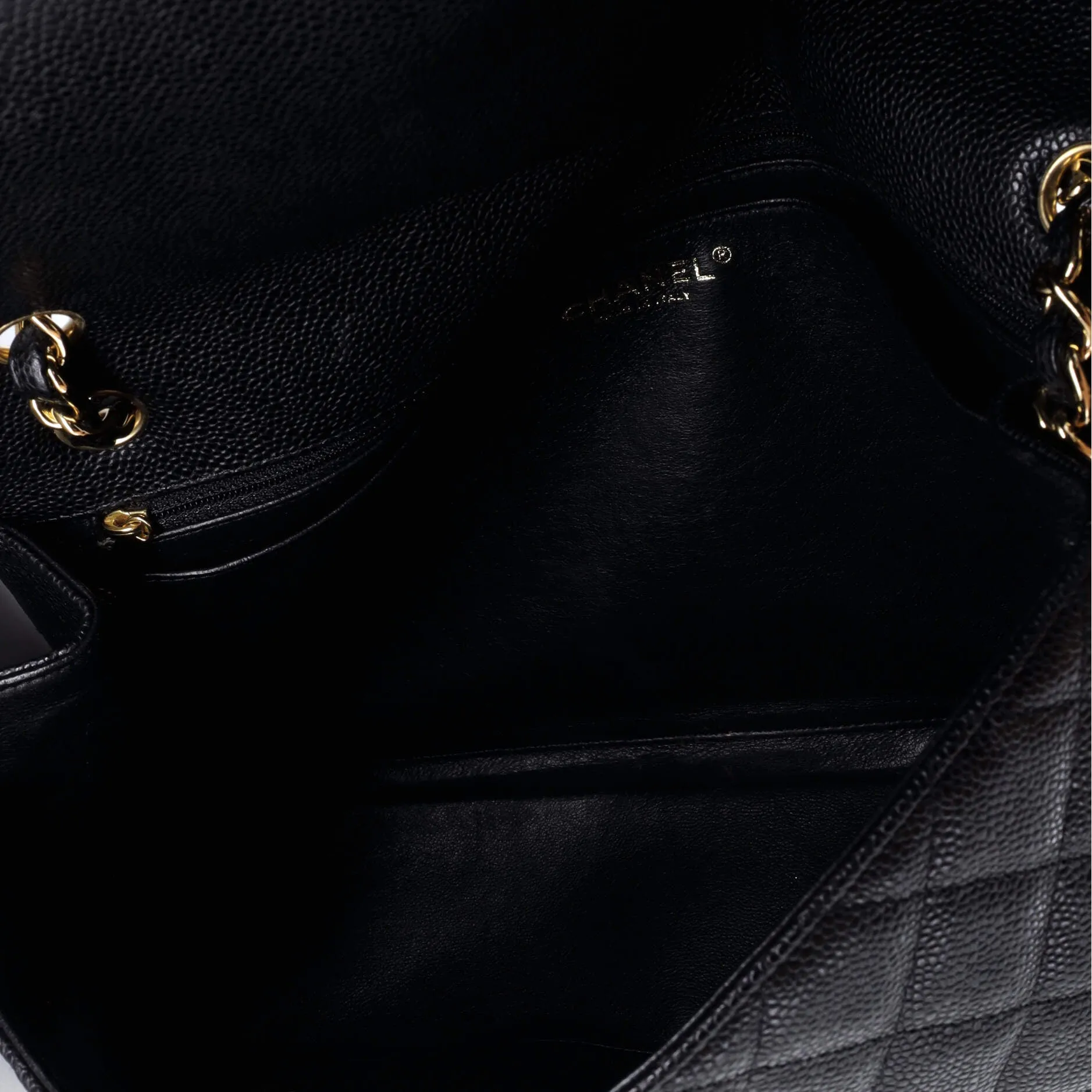 Pre-Loved Chanel Classic Single Flap Bag Quilted Caviar Maxi sold by Zulily product image thumbnail 5