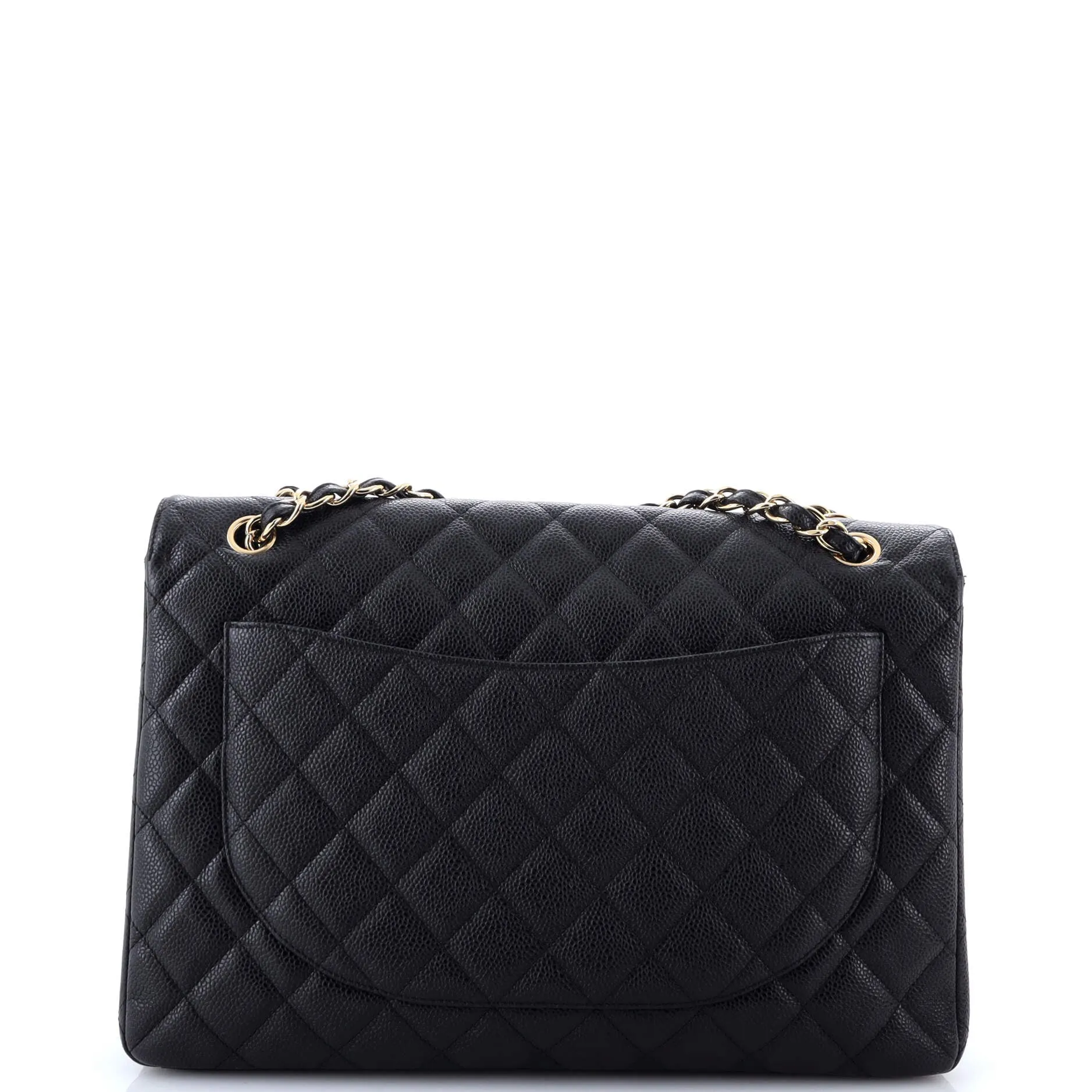 Pre-Loved Chanel Classic Single Flap Bag Quilted Caviar Maxi sold by Zulily product image thumbnail 3