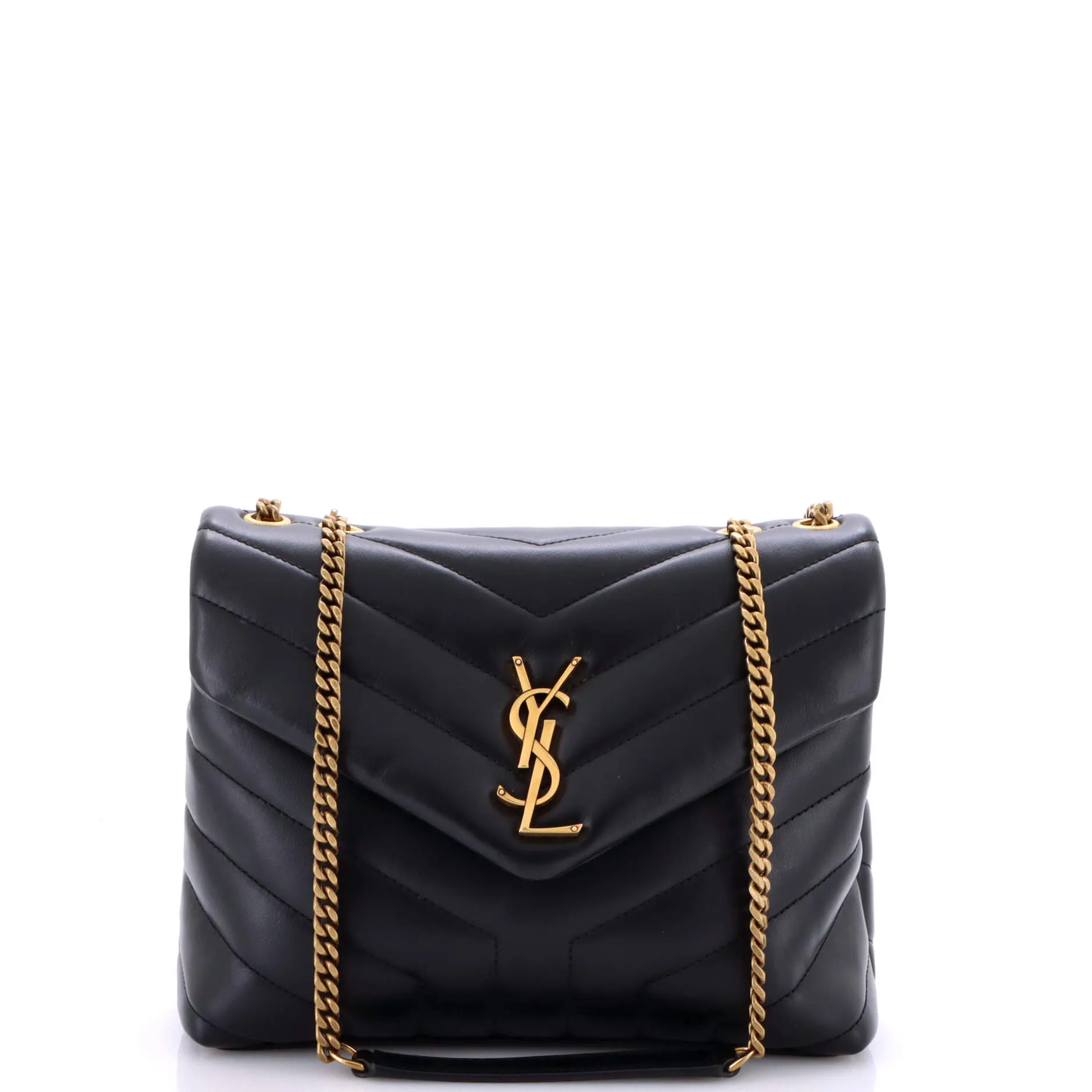 Pre-Loved Saint Laurent Loulou Shoulder Bag Matelasse Chevron Leather Small sold by Zulily