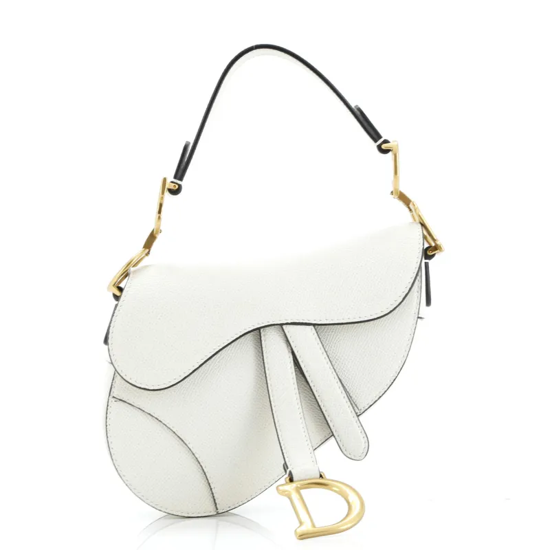 Pre-Loved Christian Dior Saddle Handbag Leather Mini sold by Zulily