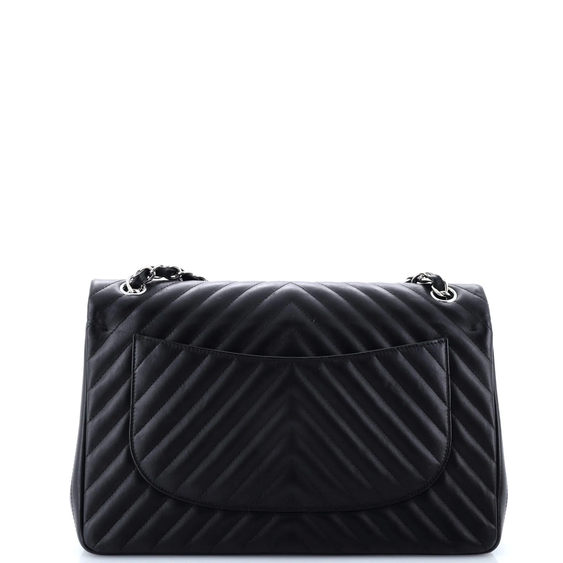 Pre-Loved Chanel Classic Double Flap Bag Chevron Lambskin Jumbo sold by Zulily product image thumbnail 4