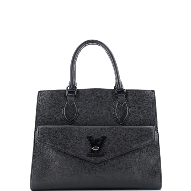 Pre-Loved Louis Vuitton Lockme Monochrome Tote Leather PM sold by Zulily