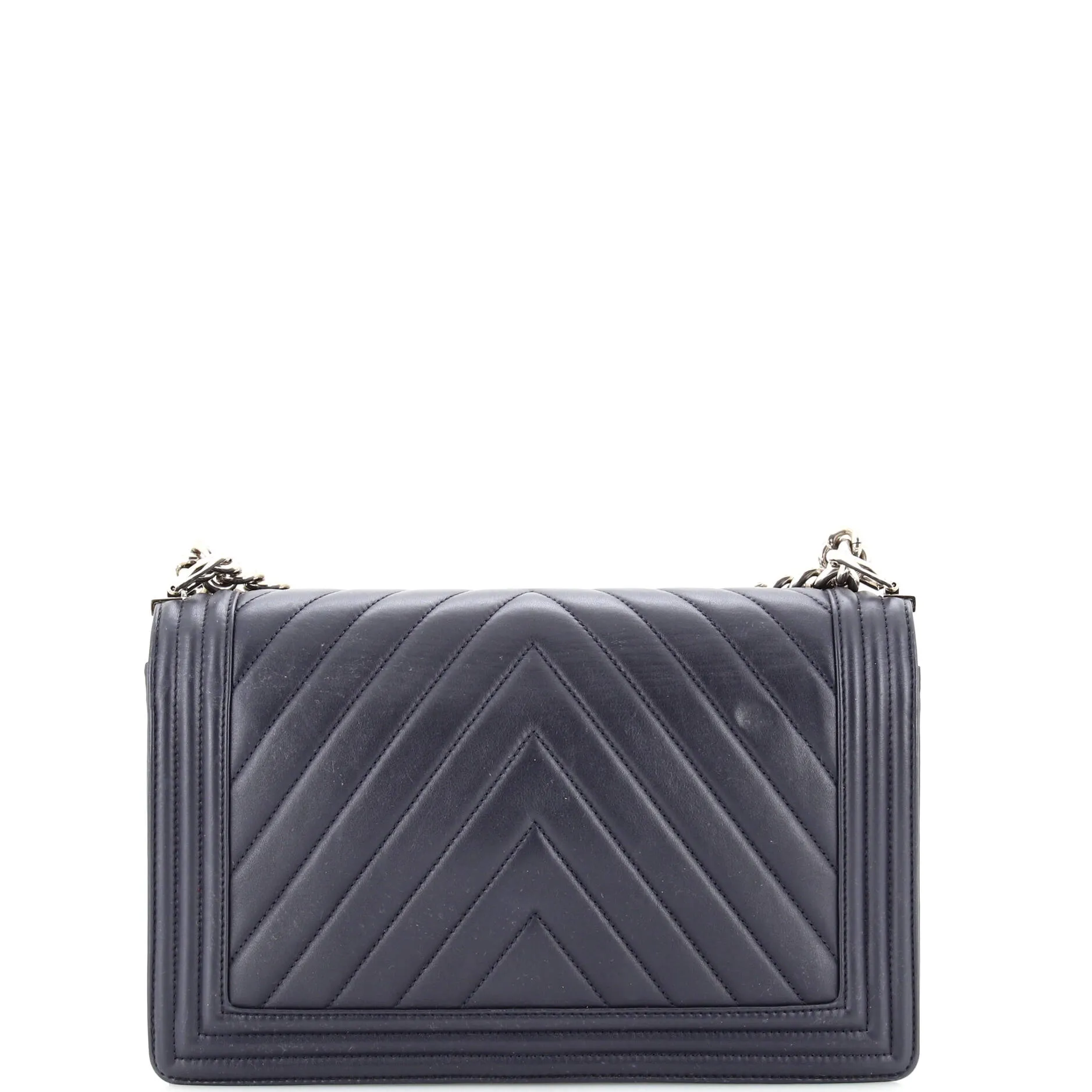 Pre-Loved Chanel Boy Flap Bag Chevron Calfskin New Medium sold by Zulily product image thumbnail 3