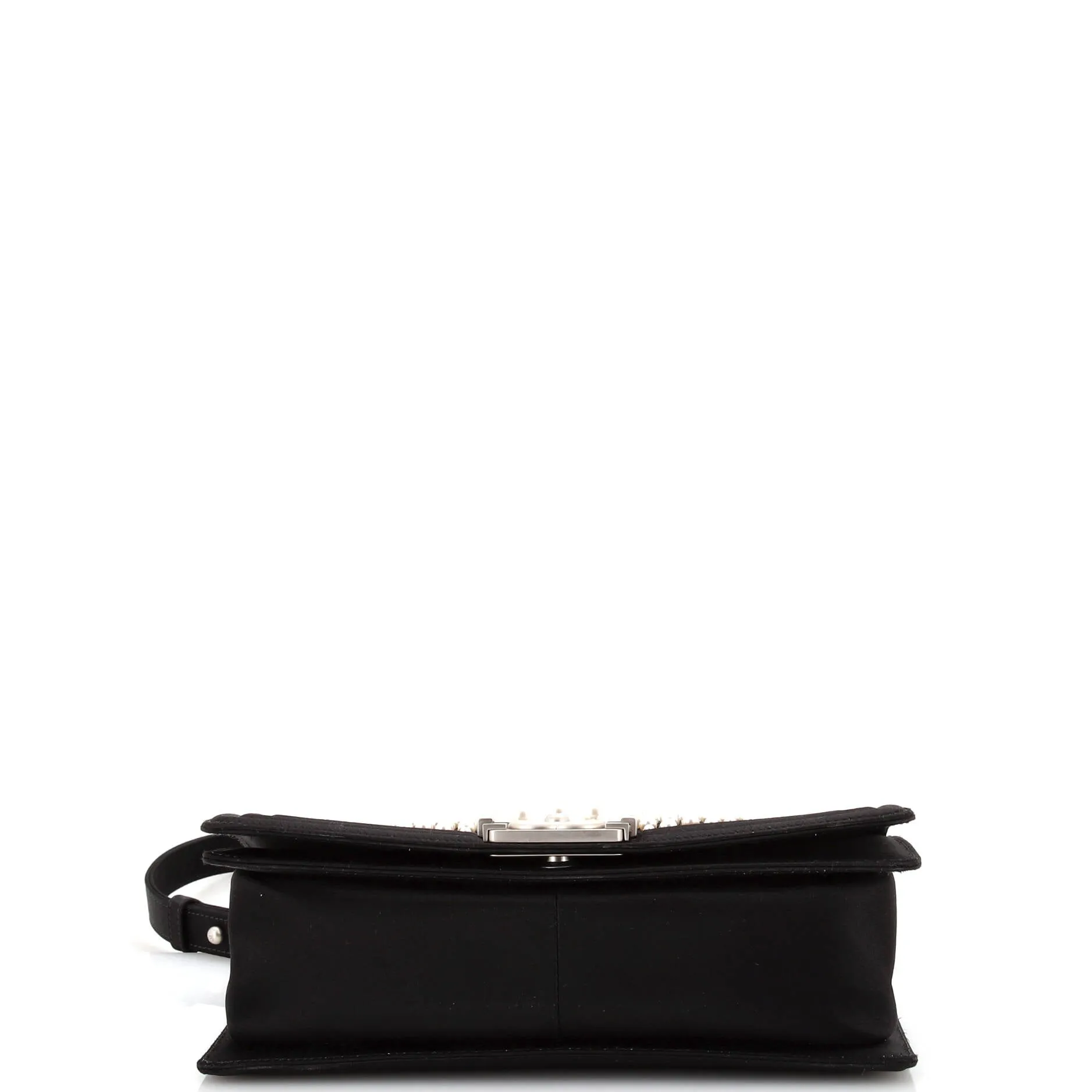 Pre-Loved Chanel Boy Flap Bag Pearl Embellished Satin Old Medium sold by Zulily product image thumbnail 5