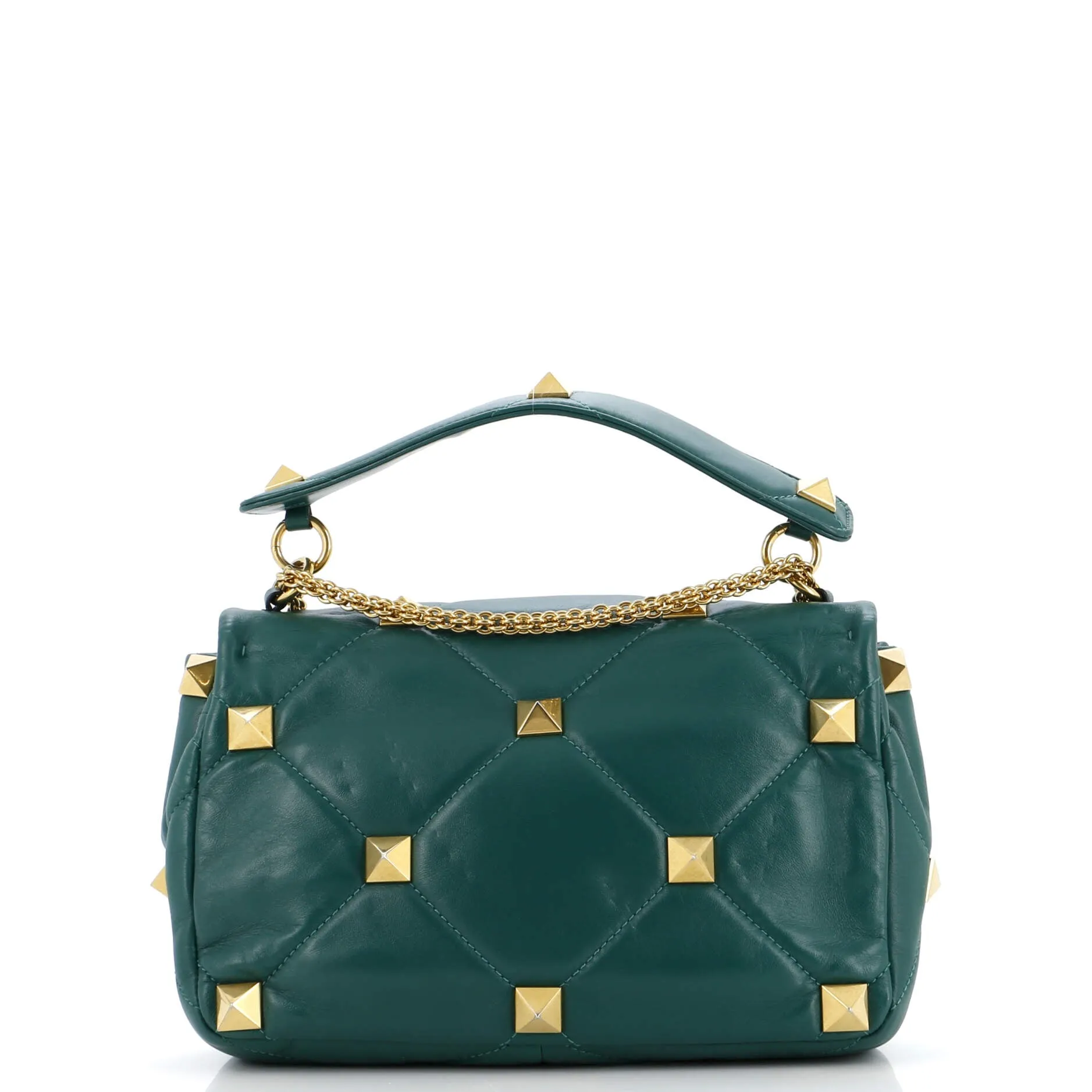 Pre-Loved Valentino Roman Stud Flap Bag Quilted Leather Large sold by Zulily product image thumbnail 3