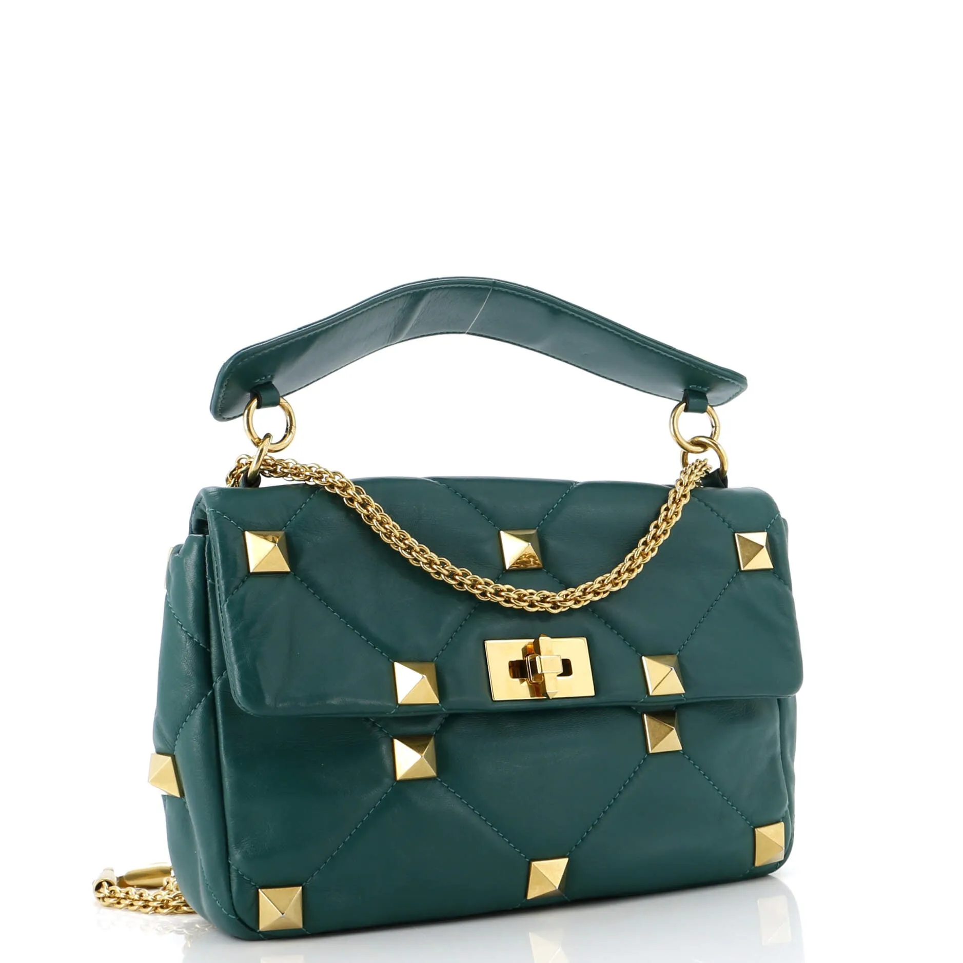 Pre-Loved Valentino Roman Stud Flap Bag Quilted Leather Large sold by Zulily product image thumbnail 2
