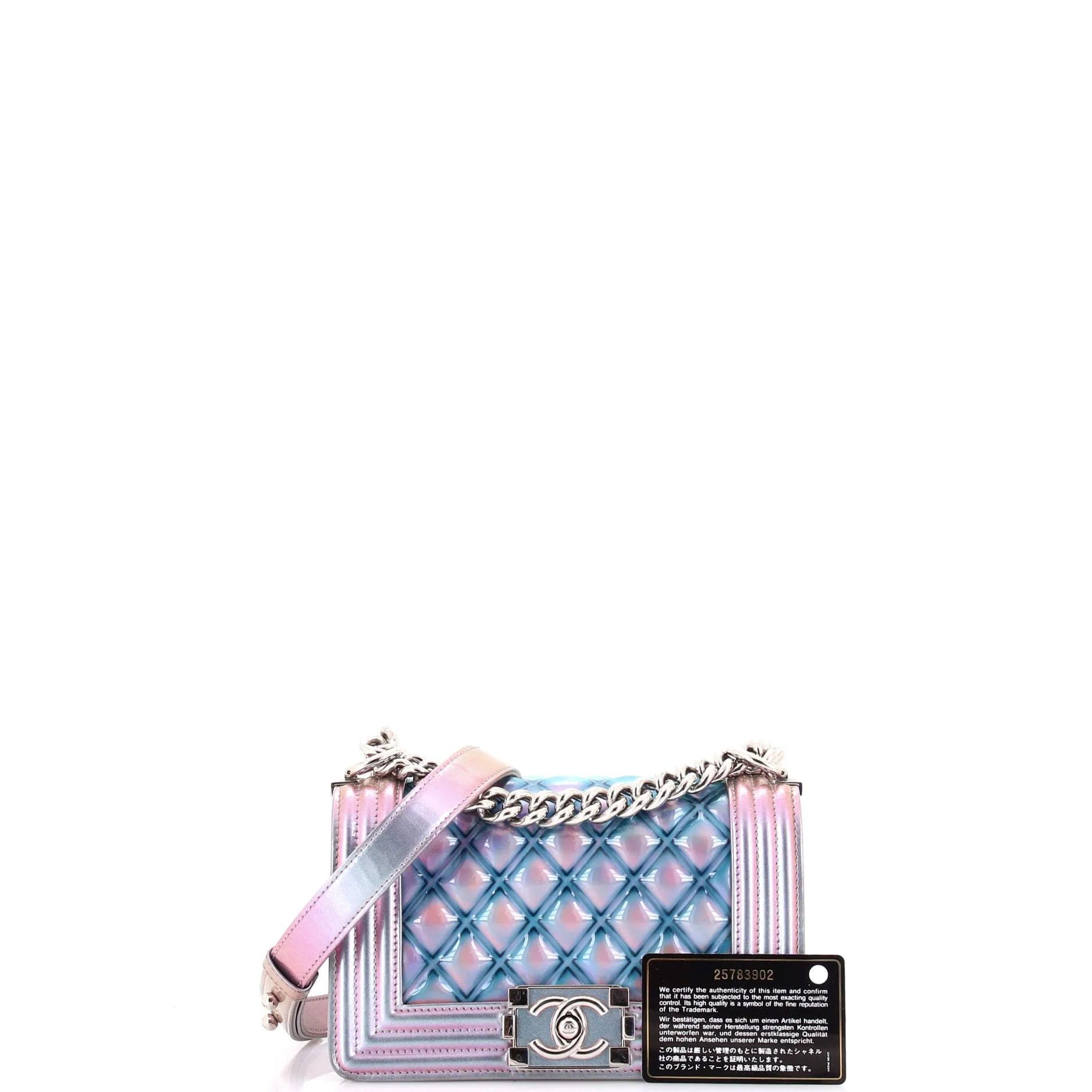 Pre-Loved Chanel Boy Flap Bag Quilted Holographic PVC Small sold by Zulily product image thumbnail 2