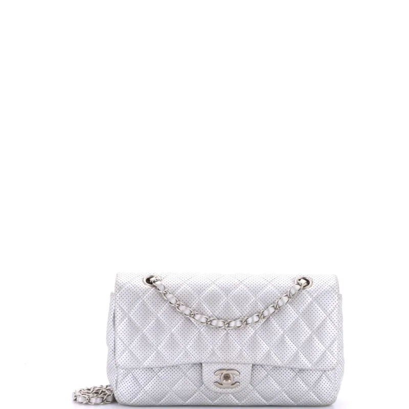 Pre-Loved Chanel Classic Double Flap Bag Quilted Perforated Lambskin Medium sold by Zulily