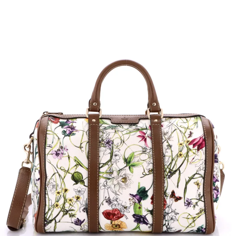 Pre-Loved Gucci Convertible Joy Boston Bag Flora Canvas Medium sold by Zulily