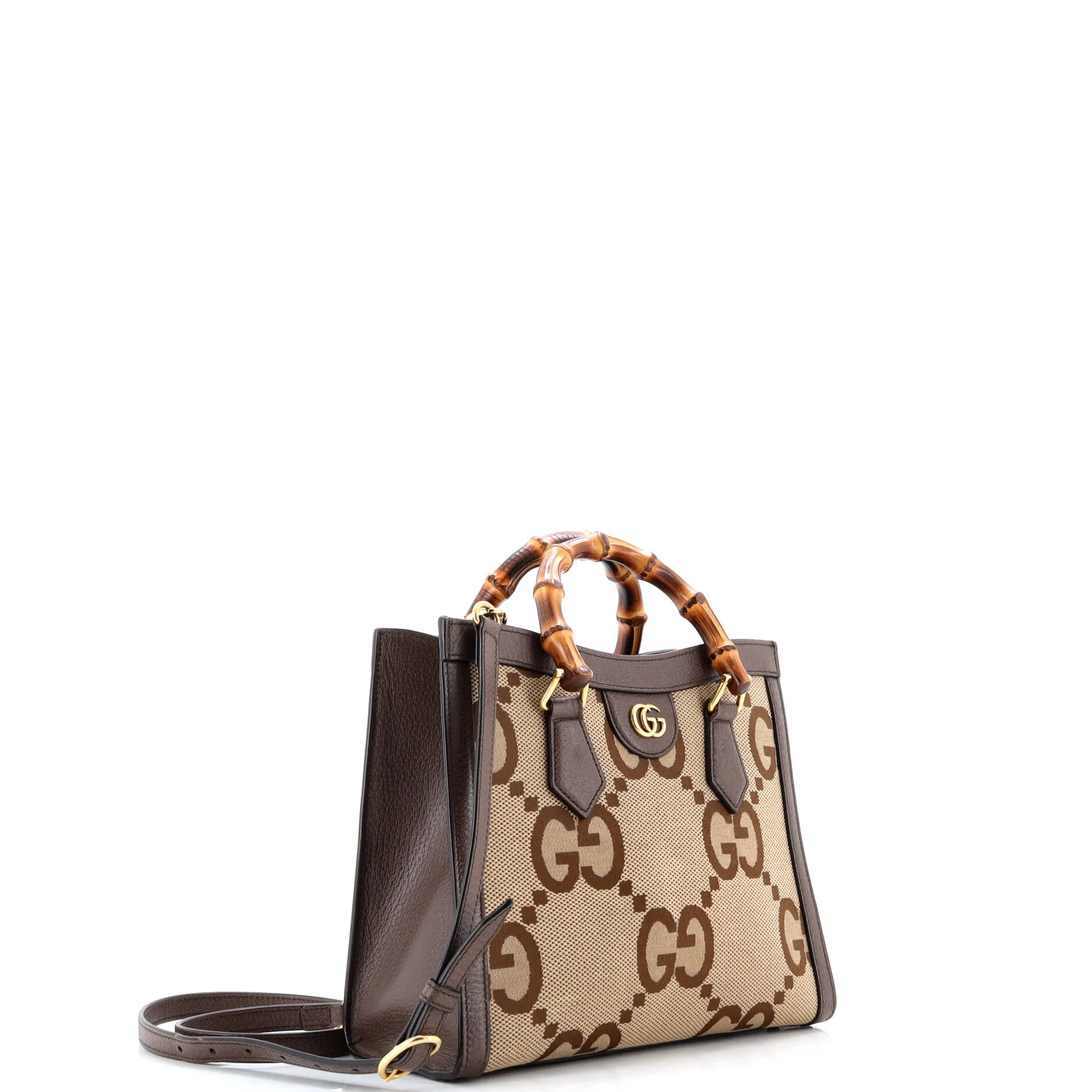 Pre-Loved Gucci Diana NM Bamboo Handle Tote Jumbo GG Canvas Small sold by Zulily product image thumbnail 2