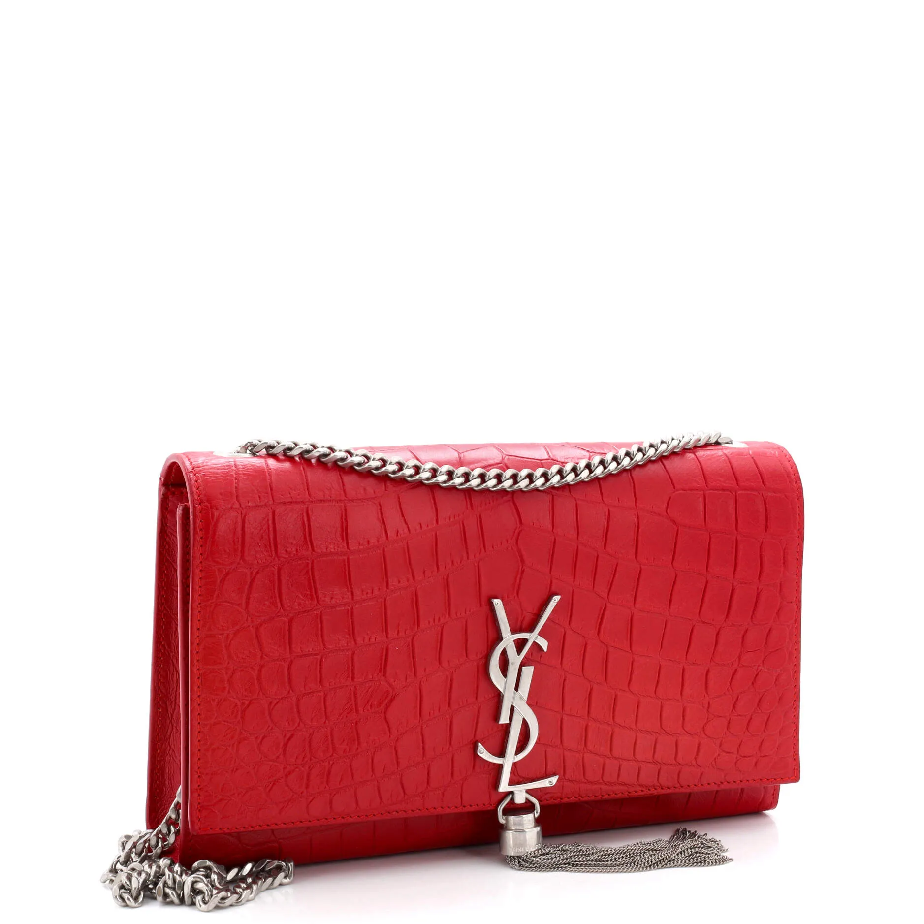 Pre-Loved Saint Laurent Classic Monogram Tassel Crossbody Bag Crocodile Embossed Leather Medium sold by Zulily product image thumbnail 2