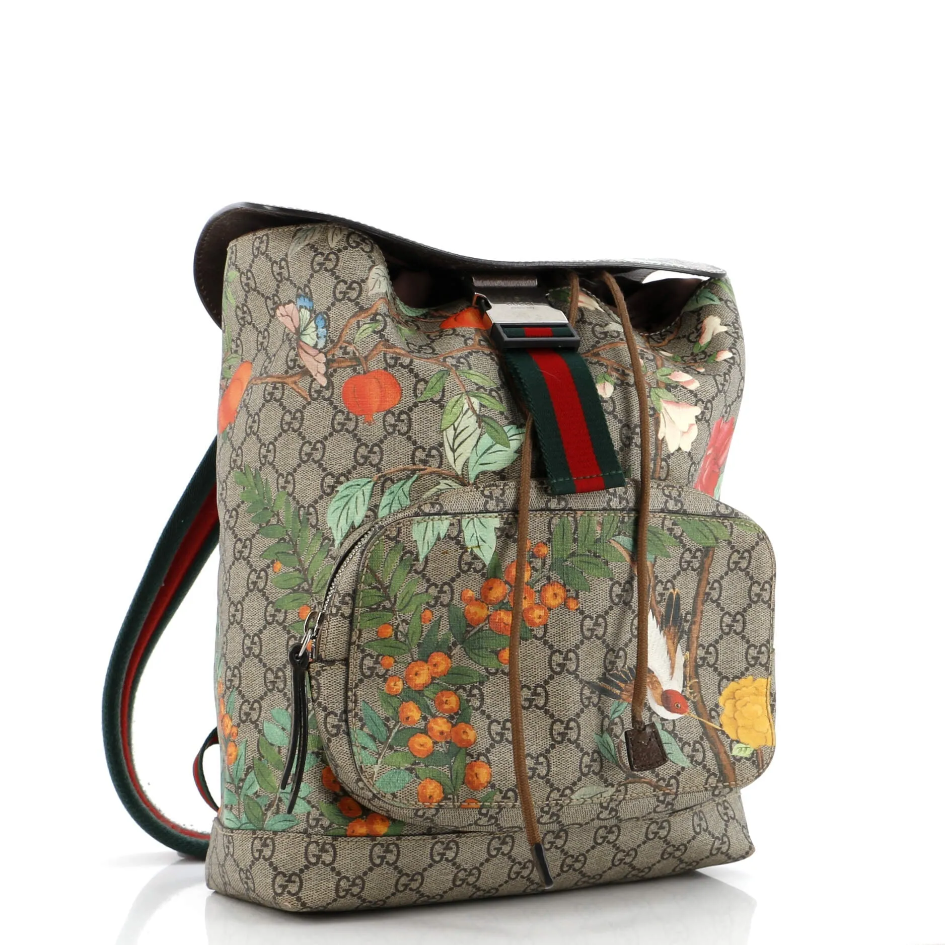 Pre-Loved Gucci Buckle Backpack Tian Print GG Coated Canvas Medium sold by Zulily product image thumbnail 2