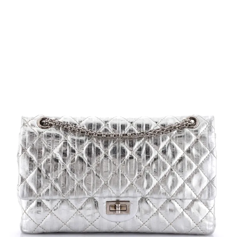 Pre-Loved Chanel Rayures Reissue 2.55 Flap Bag Quilted Metallic Aged Calfskin 226 sold by Zulily