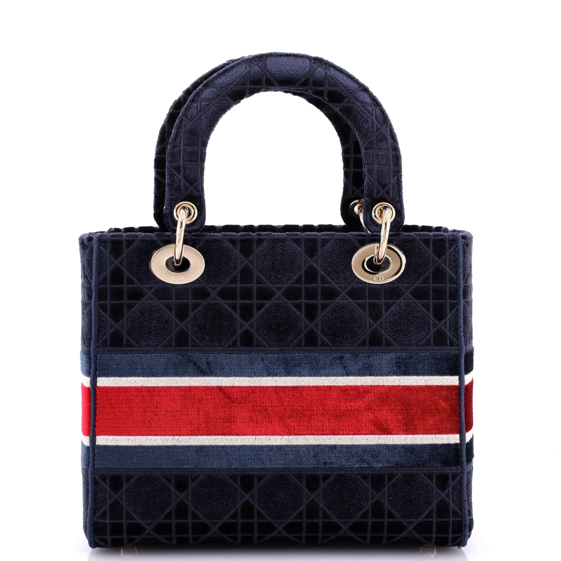 Pre-Loved Christian Dior Lady D-Lite Bag Cannage Embroidered Velvet Medium sold by Zulily product image thumbnail 3