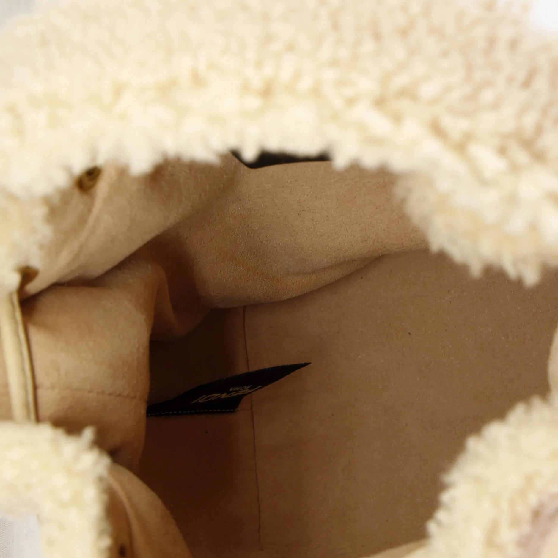 Pre-Loved Fendi Logo Mon Tresor Bucket Bag Shearling with Nubuck Mini sold by Zulily product image thumbnail 5