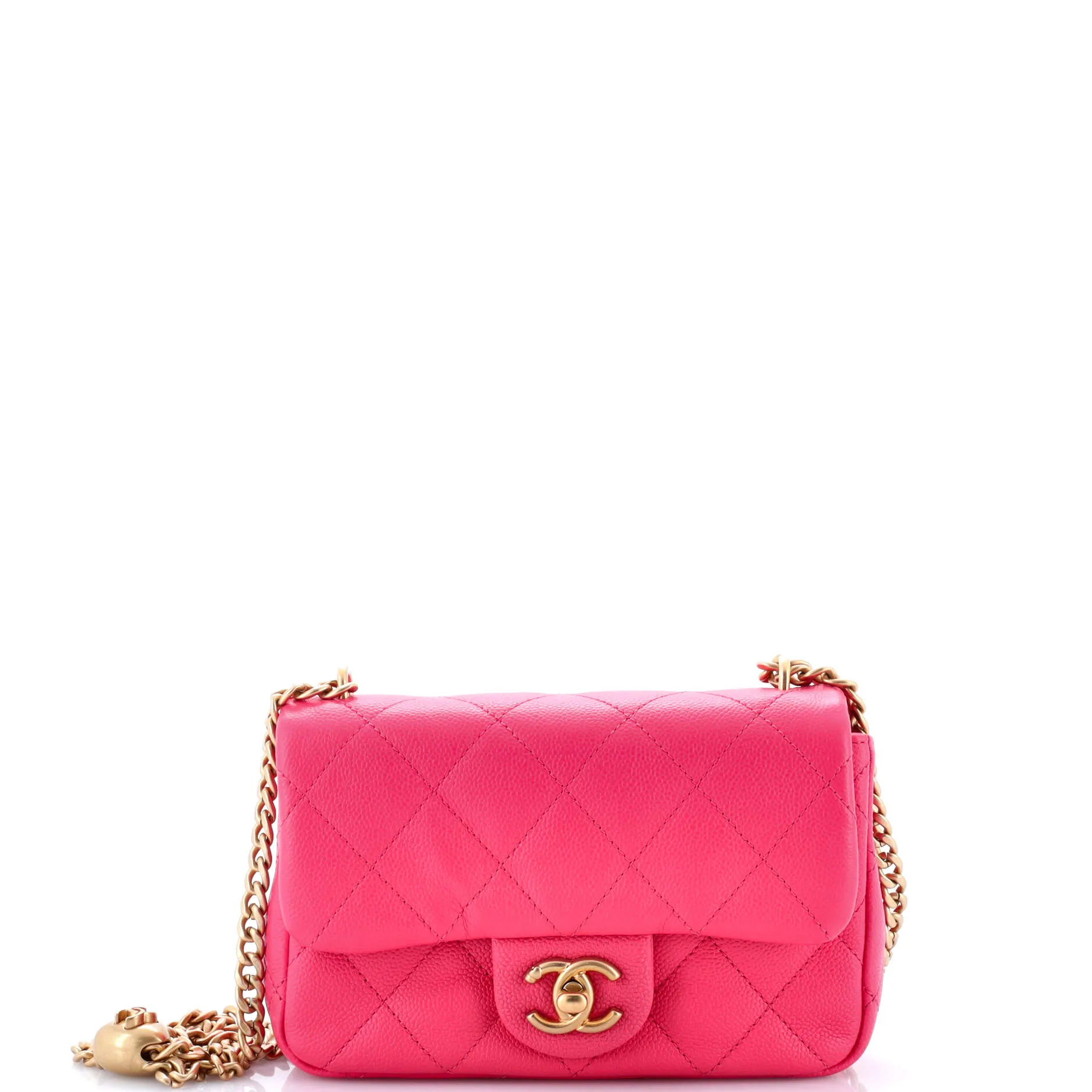 Pre-Loved Chanel Sweet Heart Chain Flap Bag Quilted Caviar Mini sold by Zulily