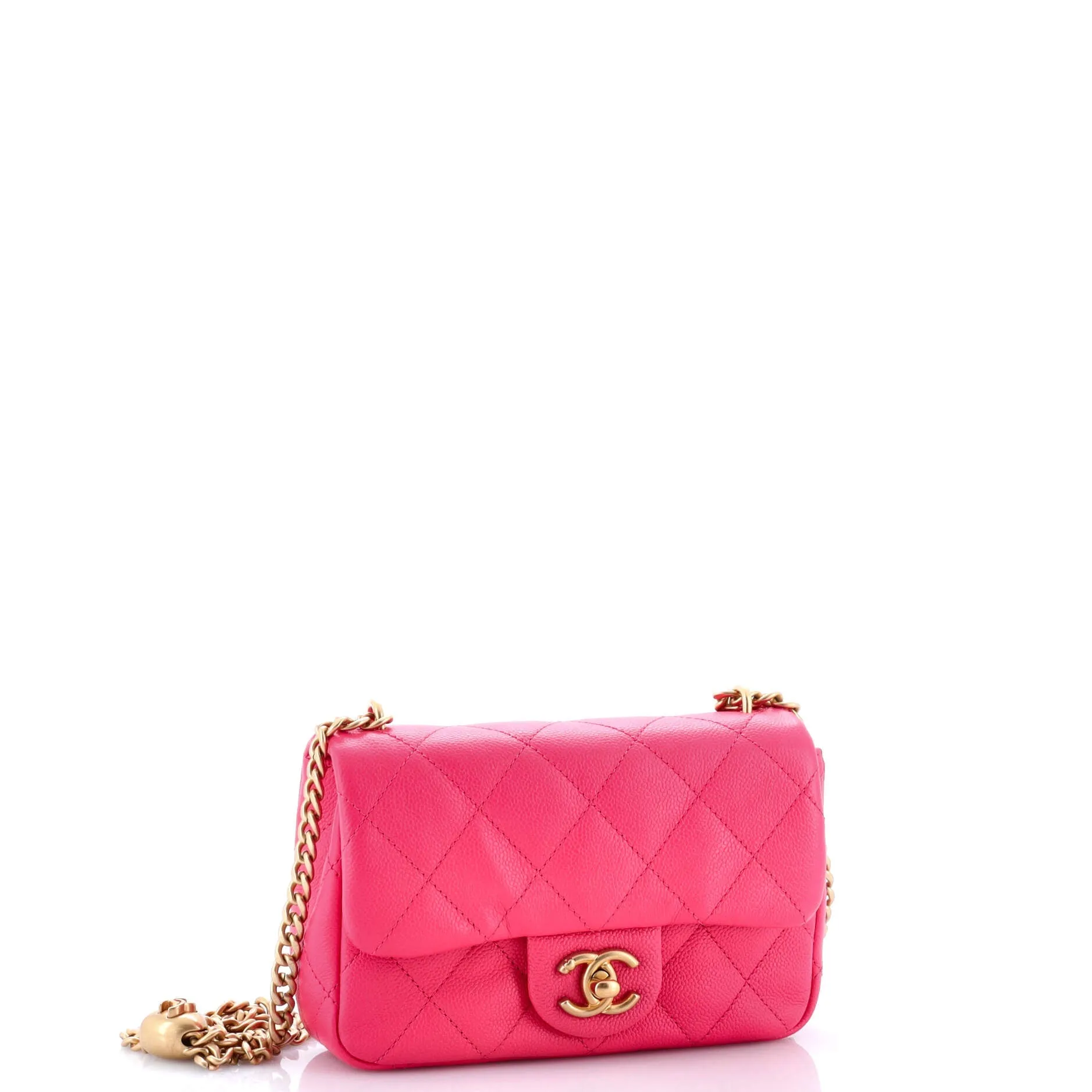 Pre-Loved Chanel Sweet Heart Chain Flap Bag Quilted Caviar Mini sold by Zulily product image thumbnail 2