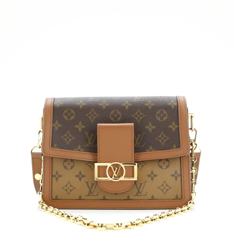 Pre-Loved Louis Vuitton Dauphine Shoulder Bag Reverse Monogram Canvas MM sold by Zulily