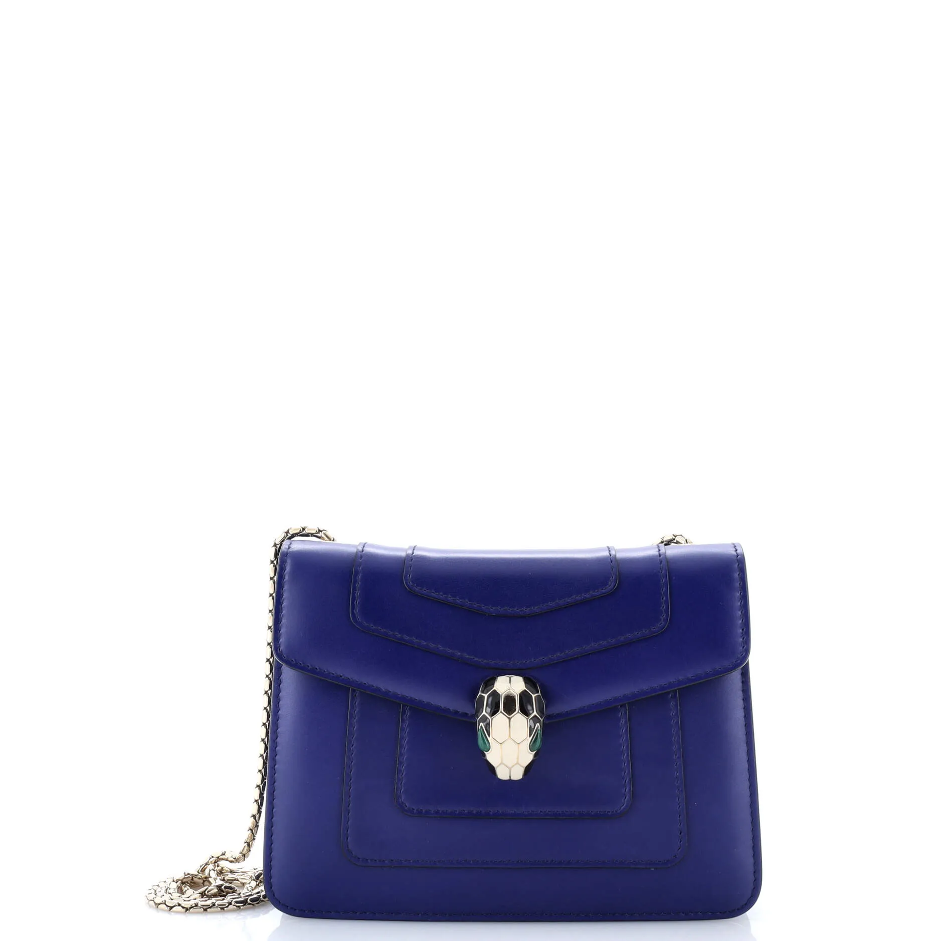 Pre-Loved Bvlgari Serpenti Forever Square Shoulder Bag Leather Small sold by Zulily