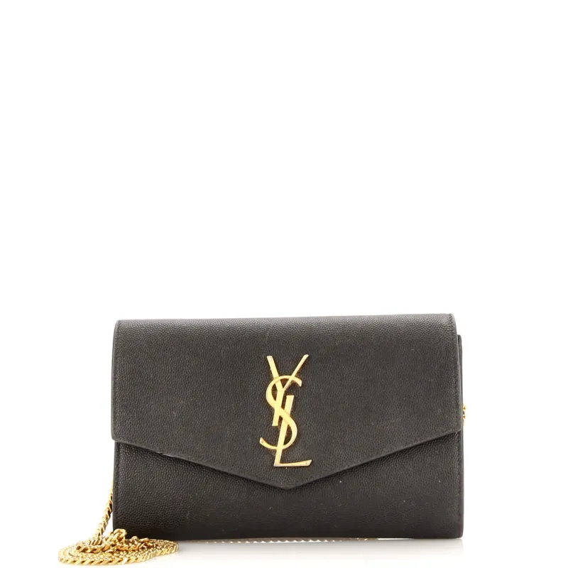 Pre-Loved Saint Laurent Uptown Chain Wallet Leather sold by Zulily