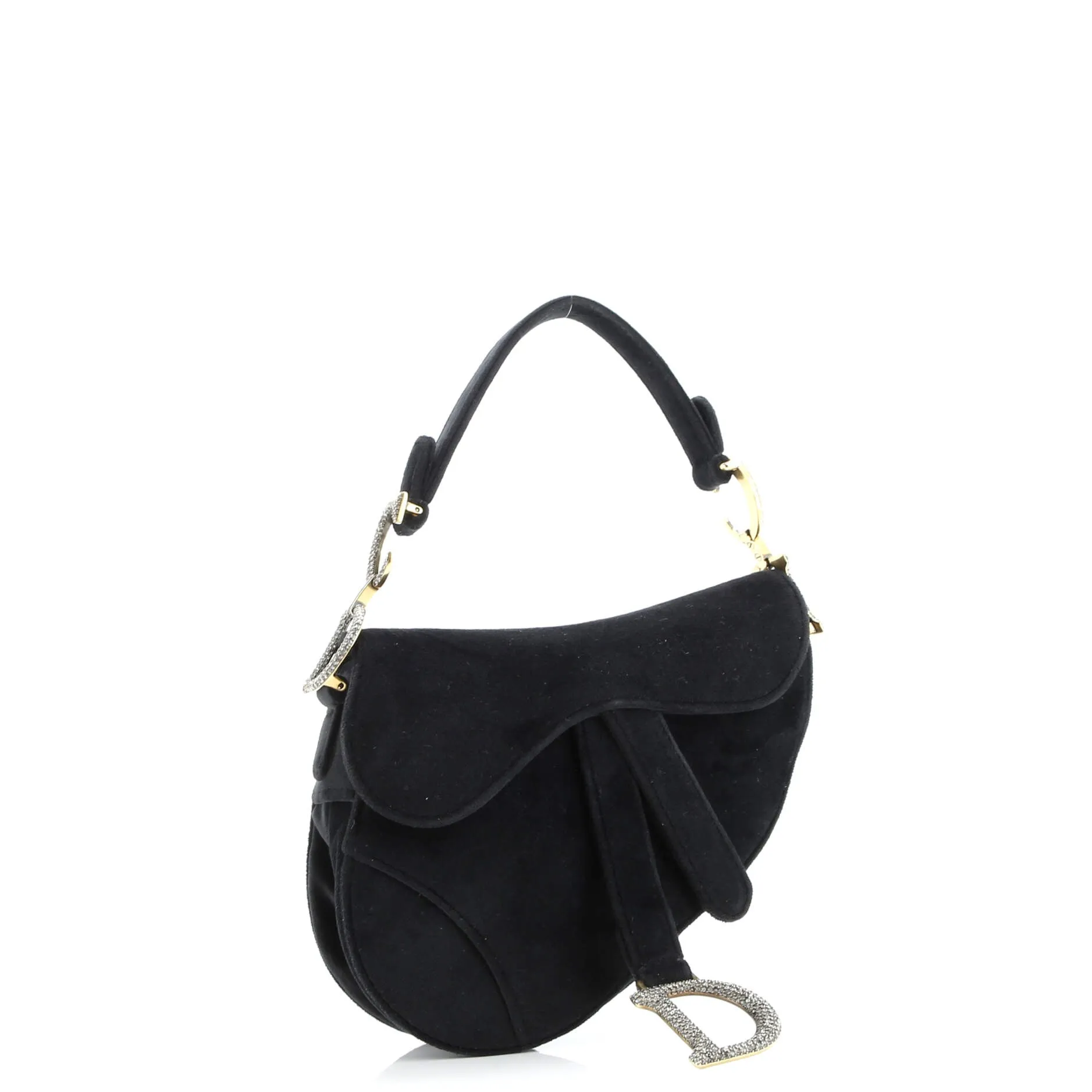 Pre-Loved Christian Dior Saddle Handbag Velvet with Crystals Mini sold by Zulily product image thumbnail 2