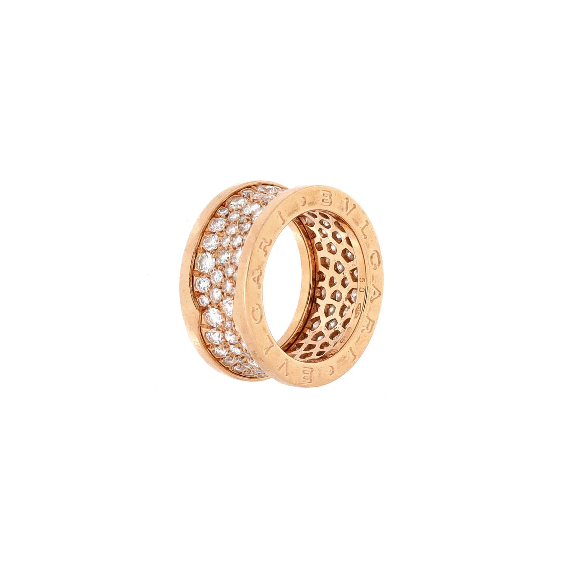 Pre-Loved Bvlgari B.Zero1 Ring 18K Rose Gold with Pave Diamonds sold by Zulily product image thumbnail 4