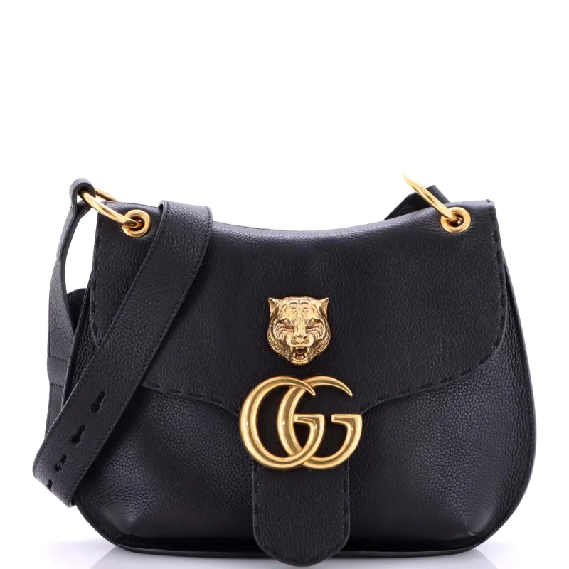 Pre-Loved Gucci GG Marmont Animalier Shoulder Bag Leather Medium sold by Zulily