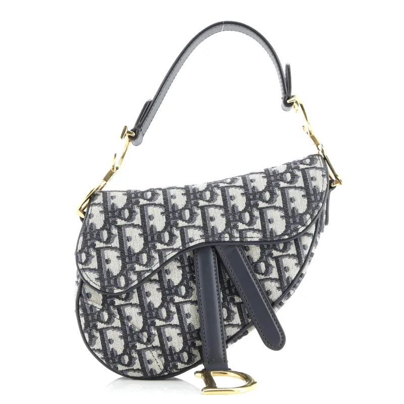 Pre-Loved Christian Dior Saddle Handbag Oblique Canvas Mini sold by Zulily