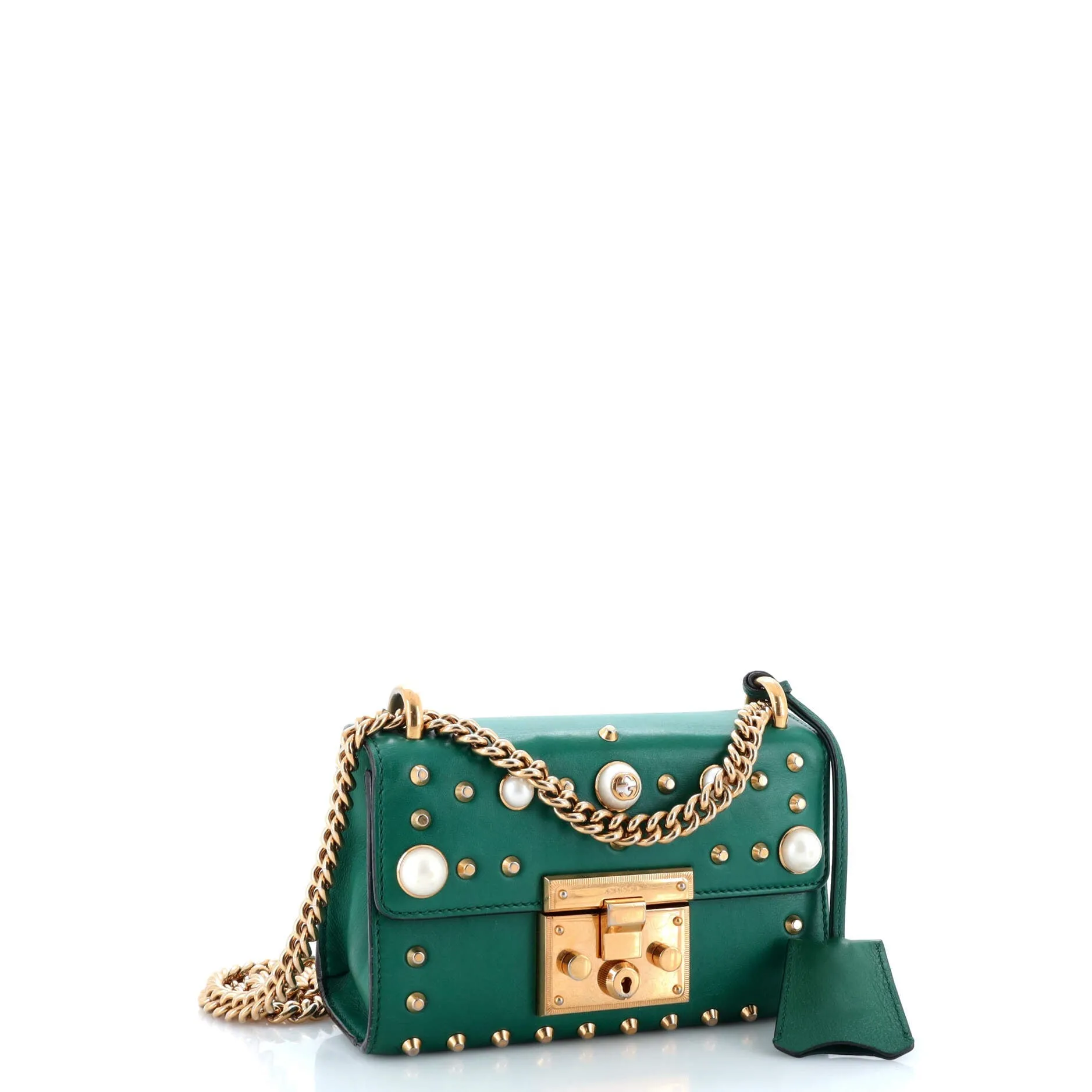 Pre-Loved Gucci Pearly Padlock Shoulder Bag Studded Leather Small sold by Zulily product image thumbnail 2
