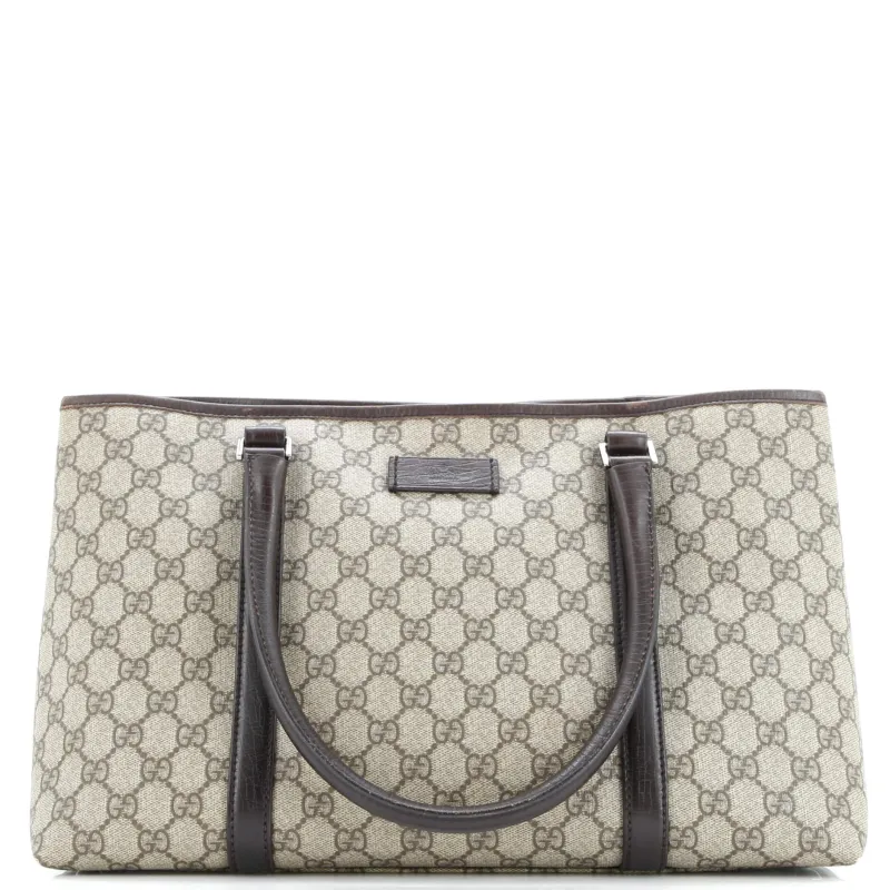 Pre-Loved Gucci Joy Plus Tote GG Coated Canvas with Leather Medium sold by Zulily