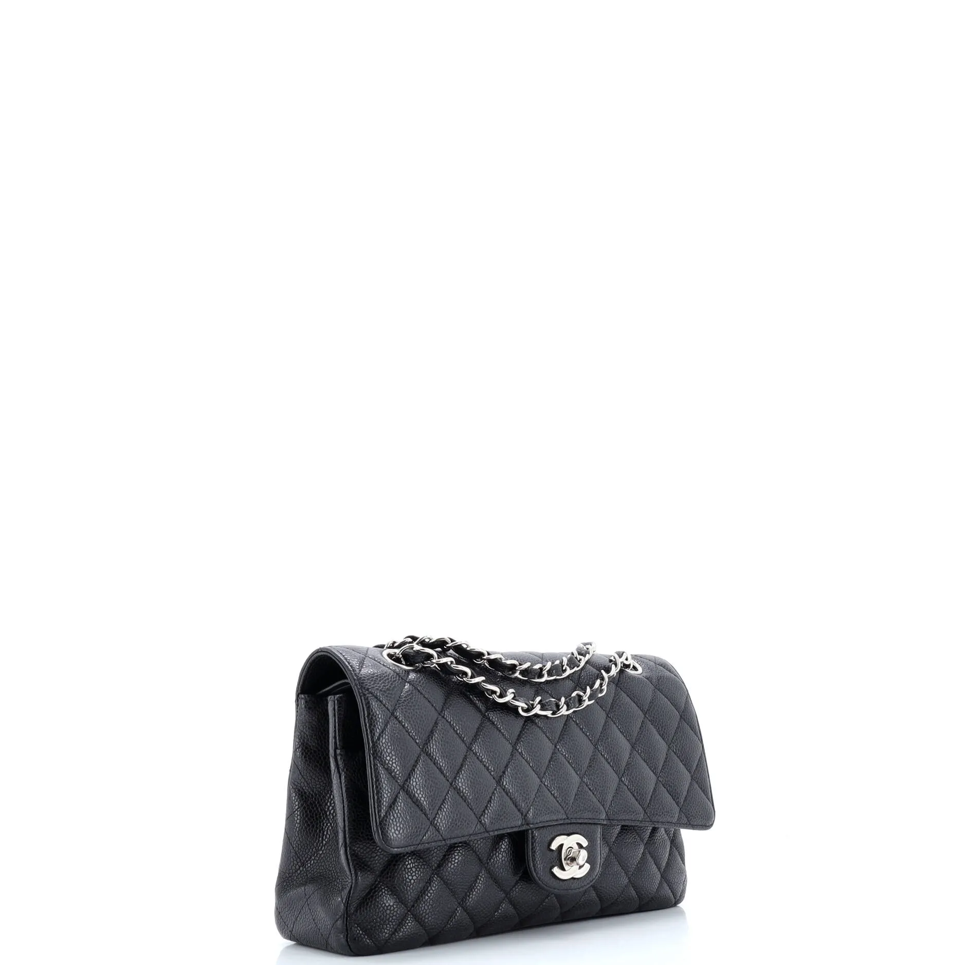 Pre-Loved Chanel Classic Double Flap Bag Quilted Caviar Medium sold by Zulily product image thumbnail 3