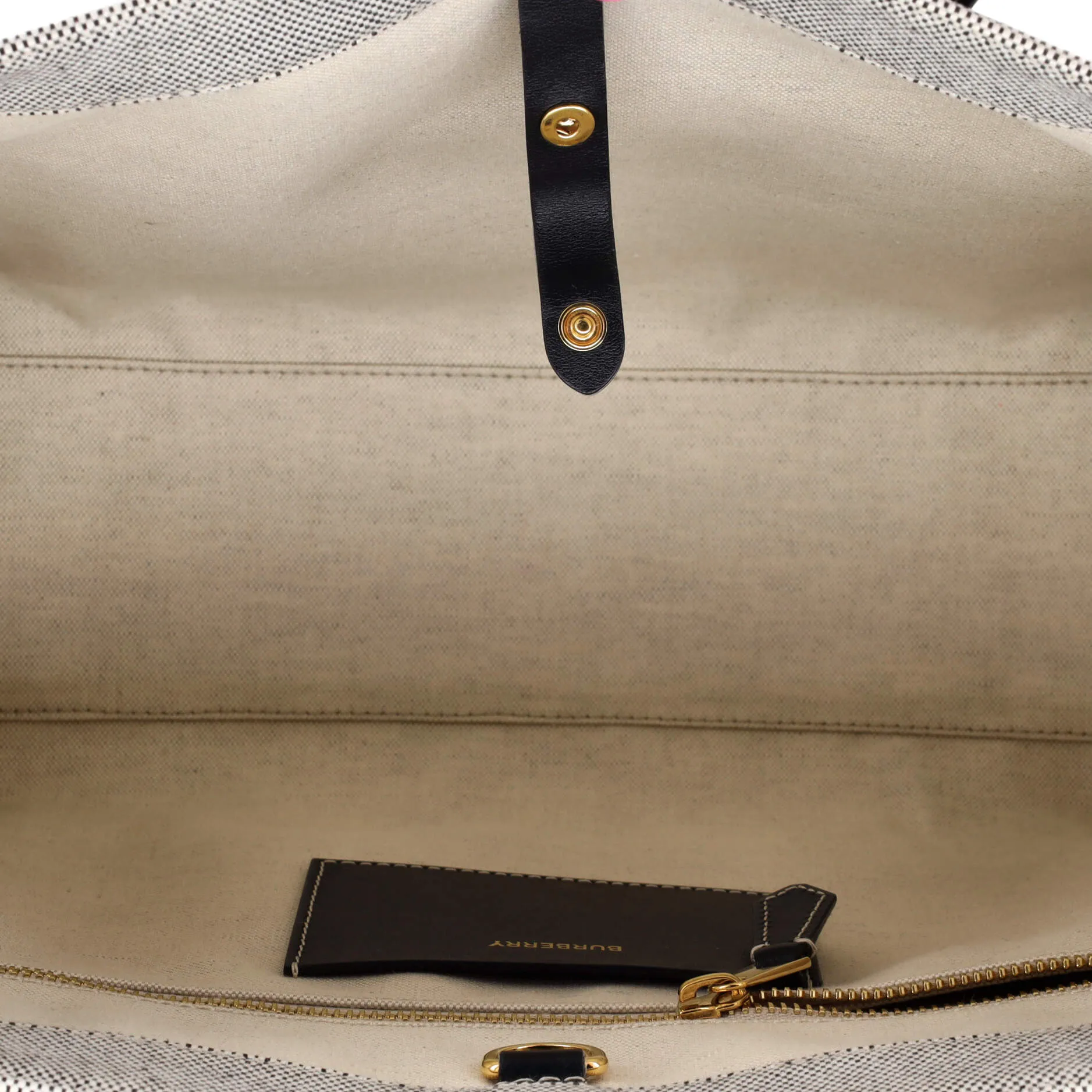 Pre-Loved Burberry Freya Shopping Tote Canvas with Leather Small sold by Zulily product image thumbnail 5