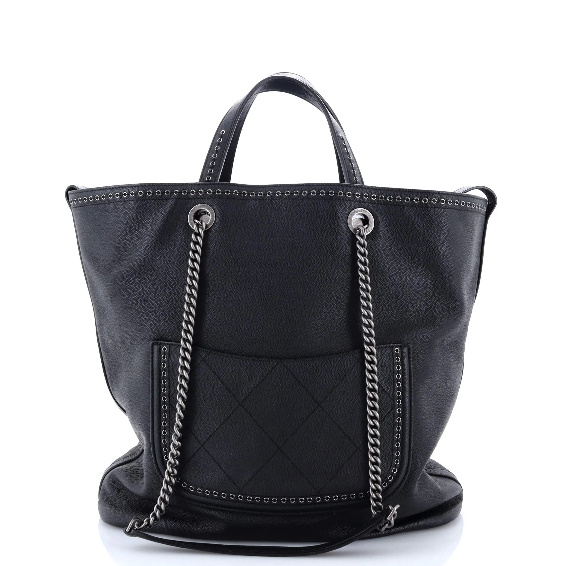 Pre-Loved Chanel Coco Eyelets Shopping Tote Caviar Large sold by Zulily product image thumbnail 3