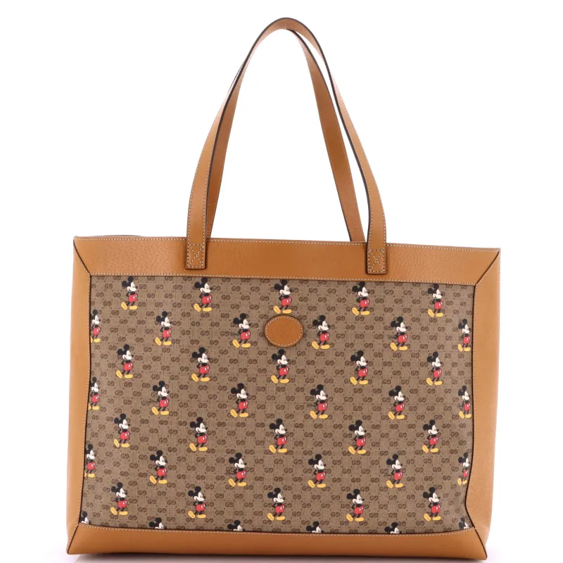 Pre-Loved Gucci Disney Mickey Mouse Soft Open Tote Printed Mini GG Coated Canvas Medium sold by Zulily