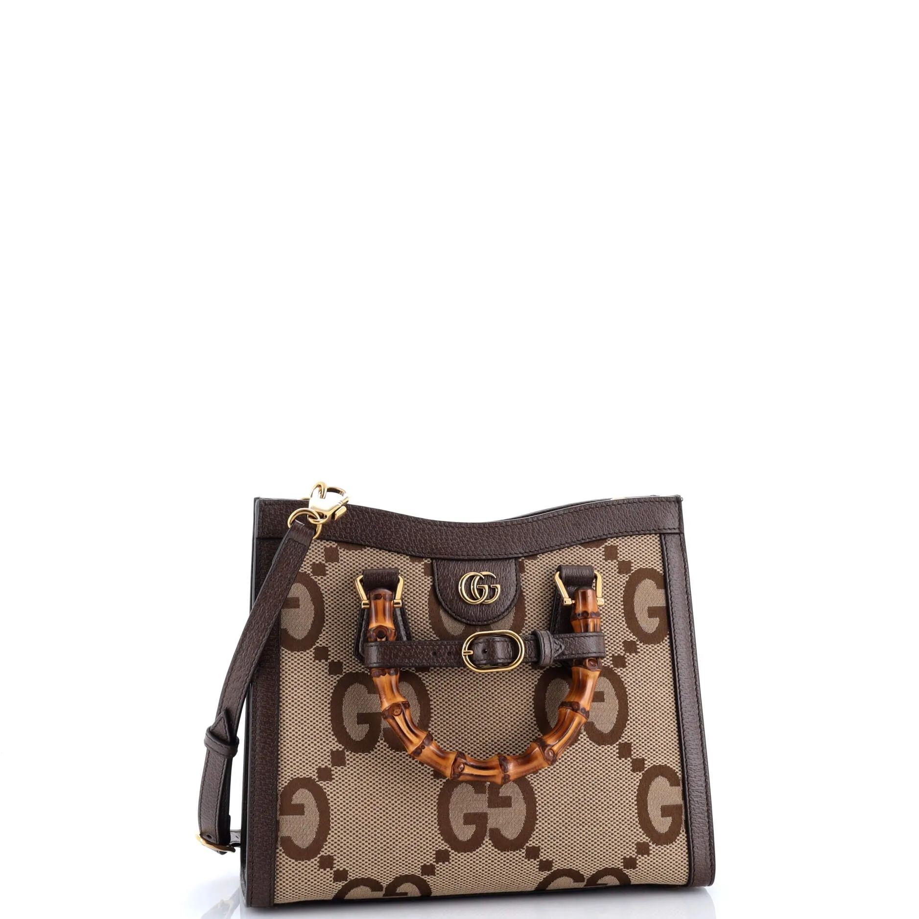 Pre-Loved Gucci Diana NM Bamboo Handle Tote Jumbo GG Canvas Small sold by Zulily product image thumbnail 2