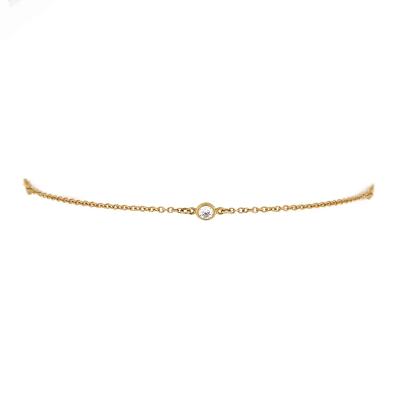 Pre-Loved Tiffany Elsa Peretti Diamonds by the Yard 3 Stone Bracelet 18K Yellow Gold with Diamonds sold by Zulily