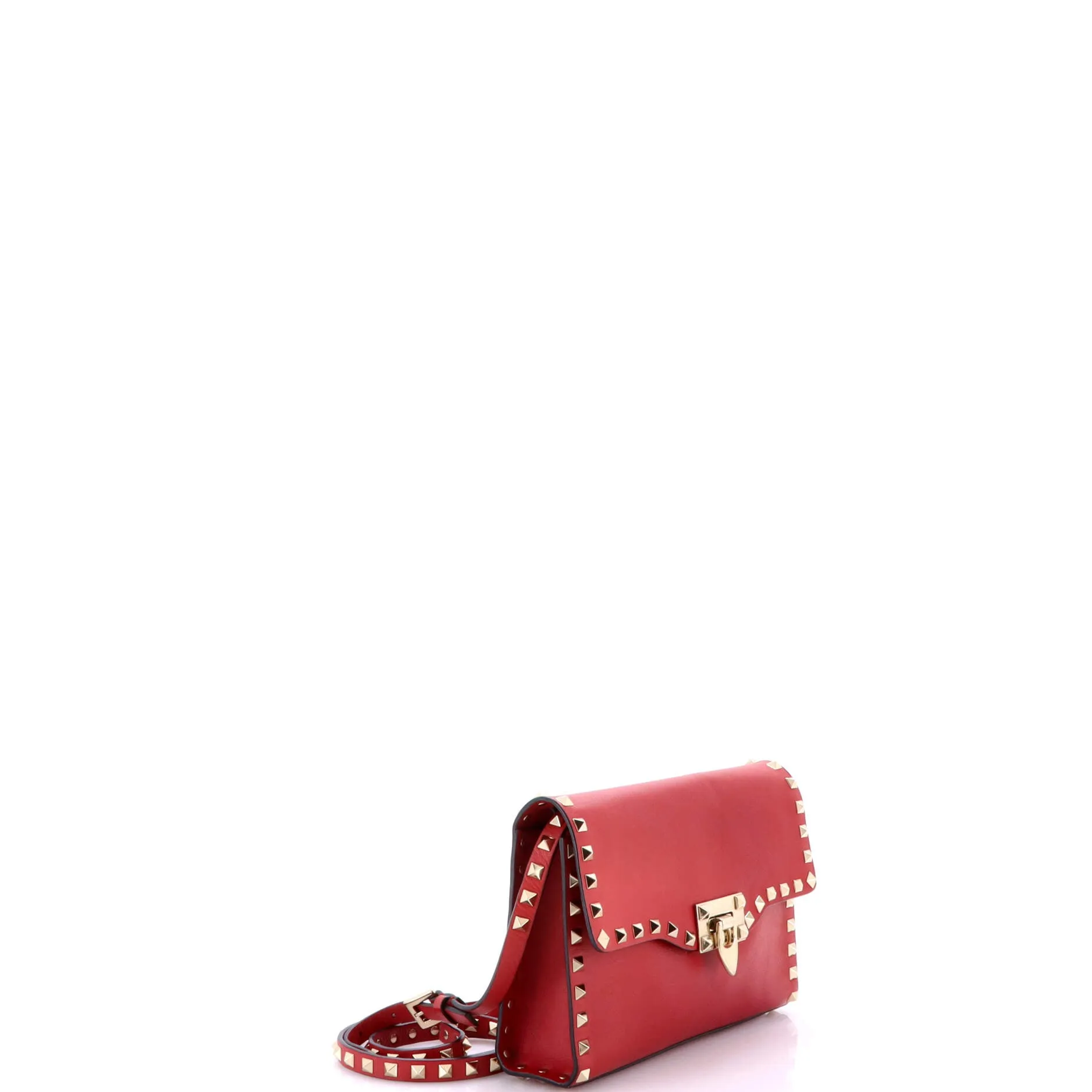 Pre-Loved Valentino Rockstud Flip Lock Flap Bag Leather Medium sold by Zulily product image thumbnail 2