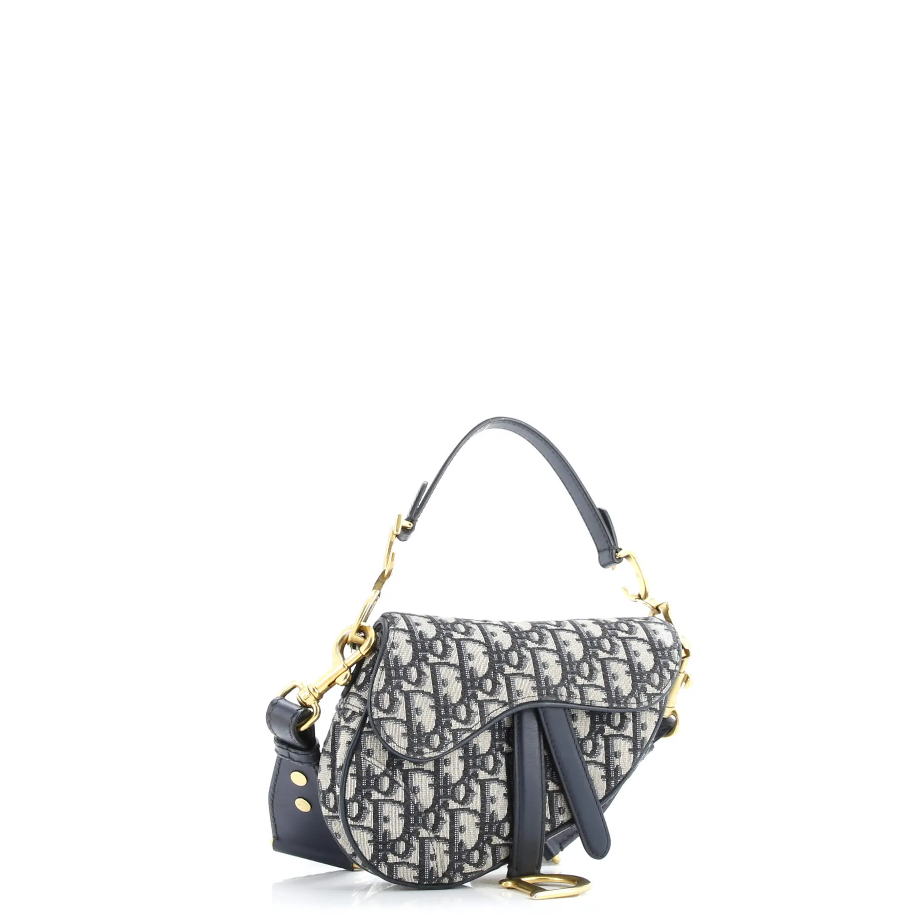 Pre-Loved Christian Dior Saddle Handbag with Strap Oblique Canvas Mini sold by Zulily product image thumbnail 2